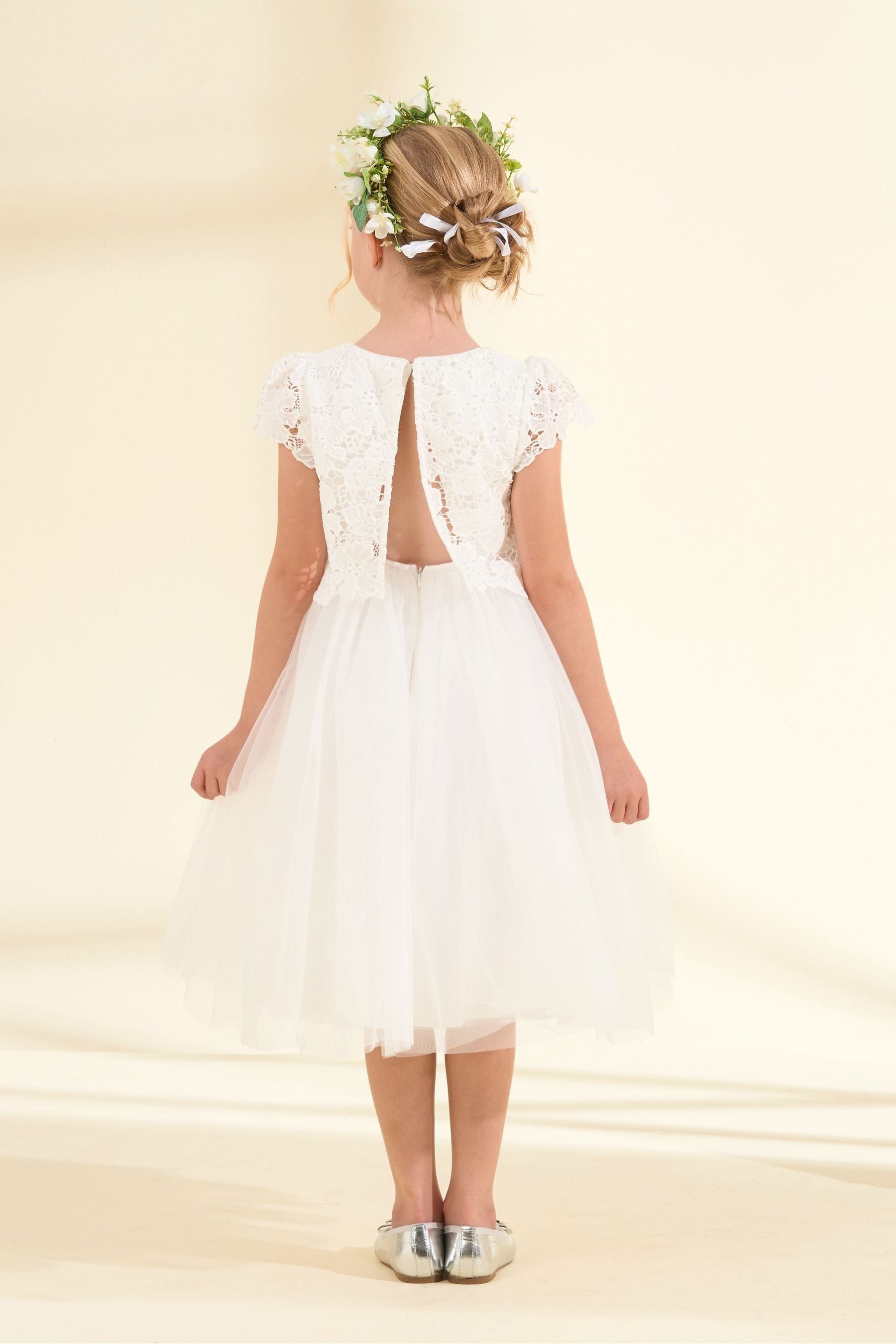 Angel & Rocket Cream Esme Lace Bodice Dress