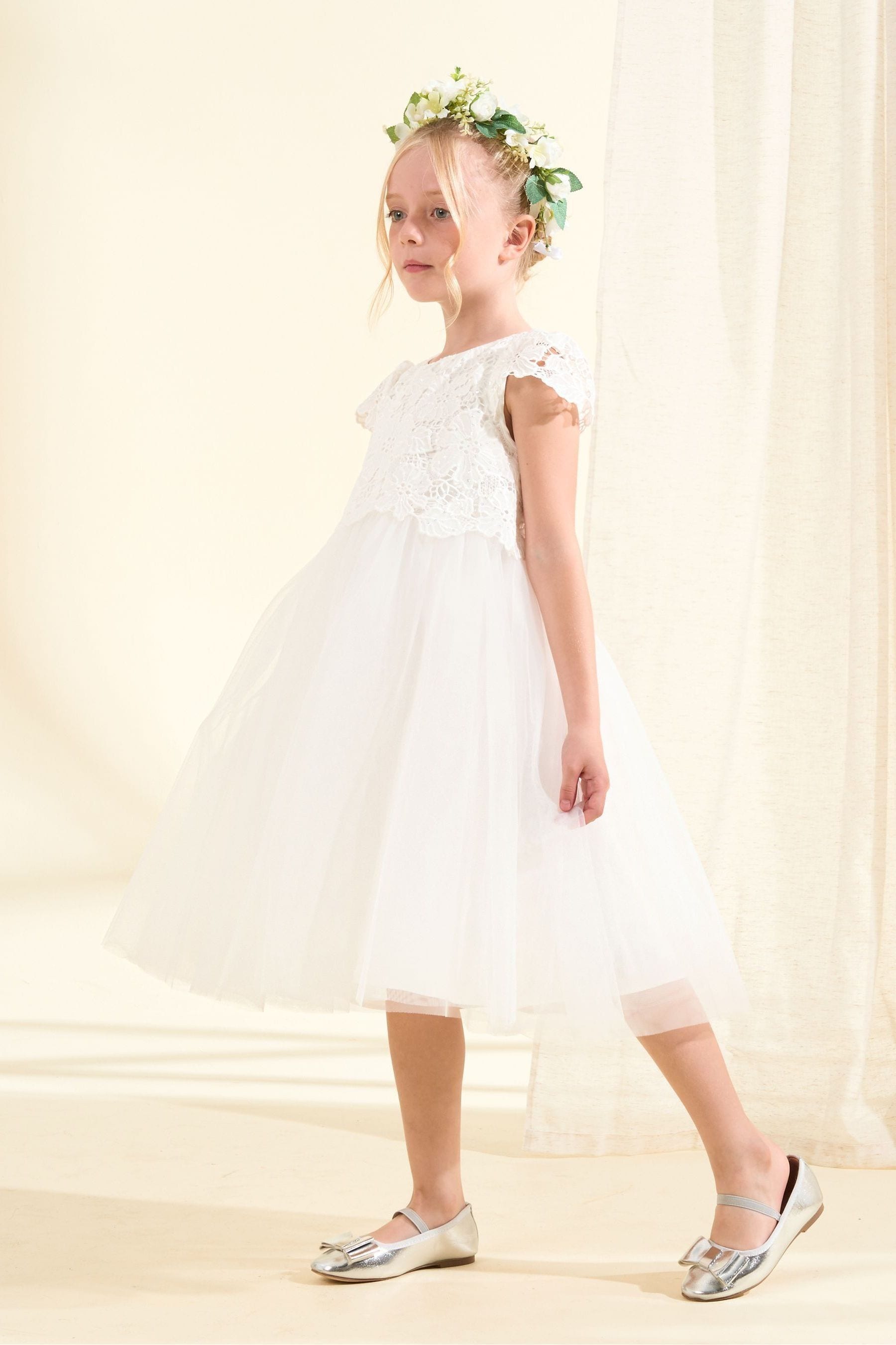 Angel & Rocket Cream Esme Lace Bodice Dress