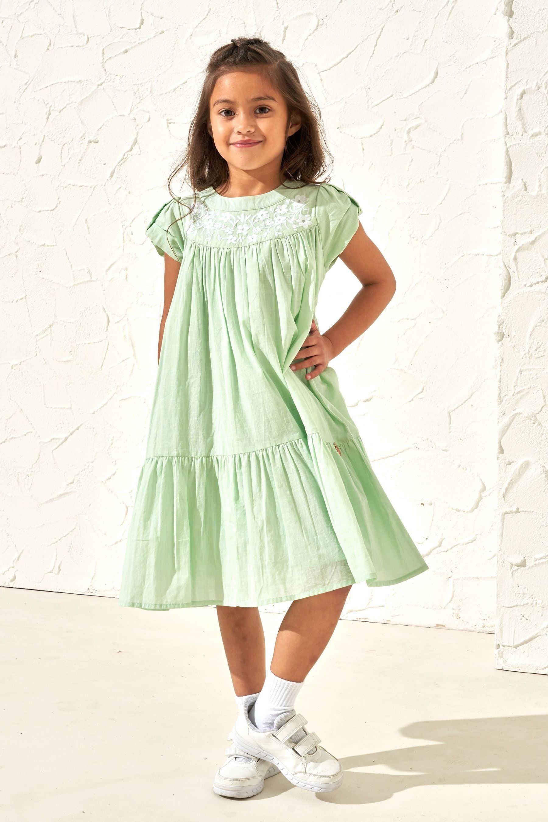 Angel & Rocket Green Hattie Bow Sleeve Dress