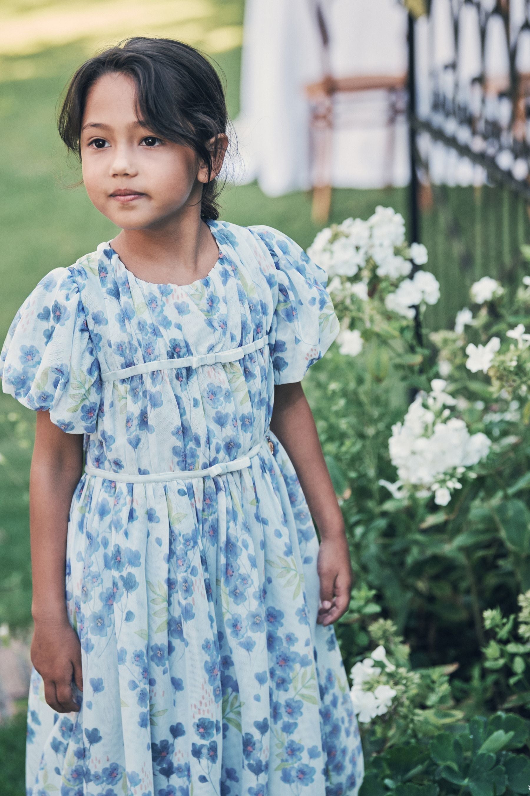 Angel & Rocket Blue Mina Printed Mesh Dress