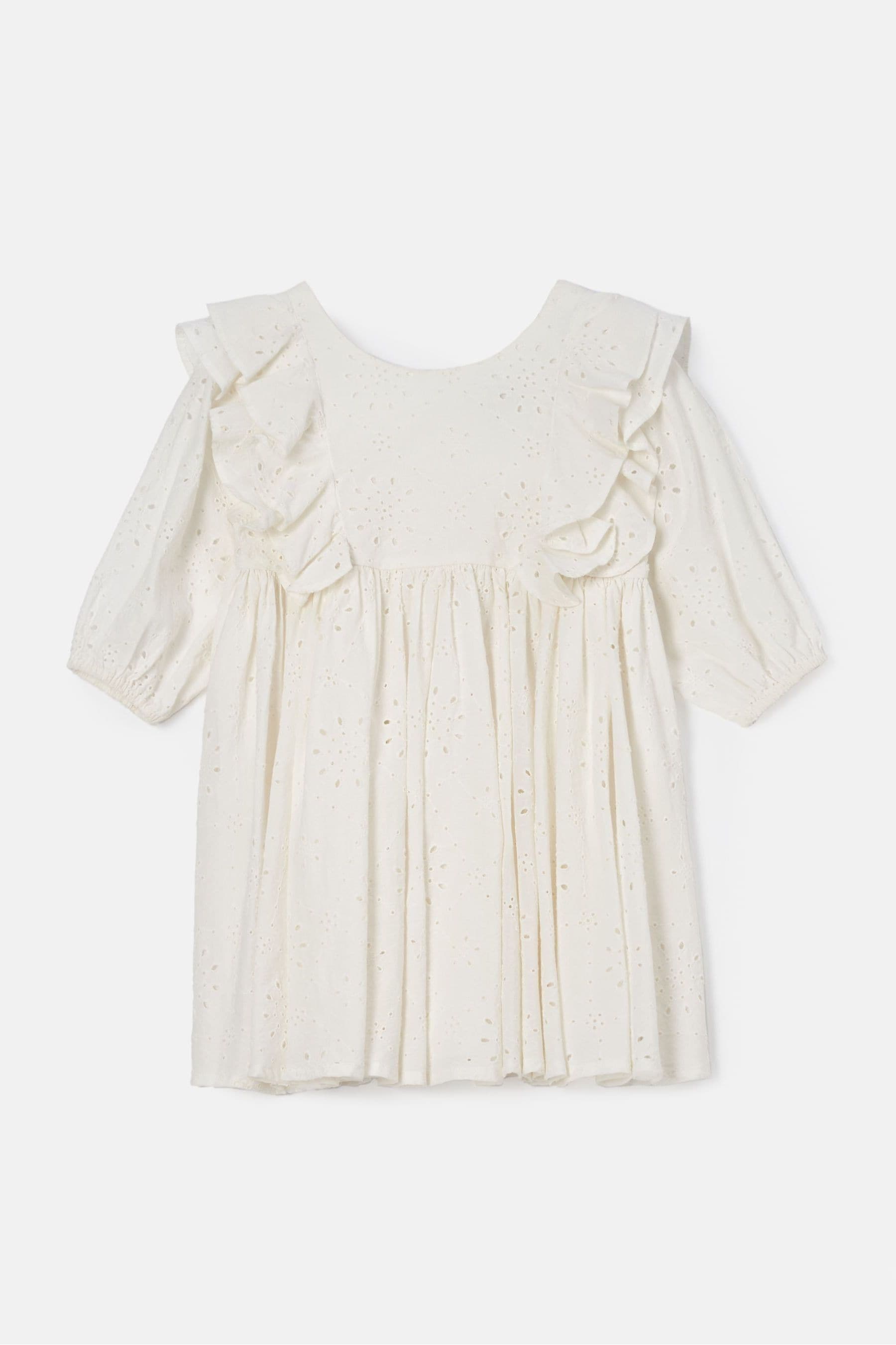 White Angel & Rocket 100% Cotton Broderie Alessandra Ruffle Dress