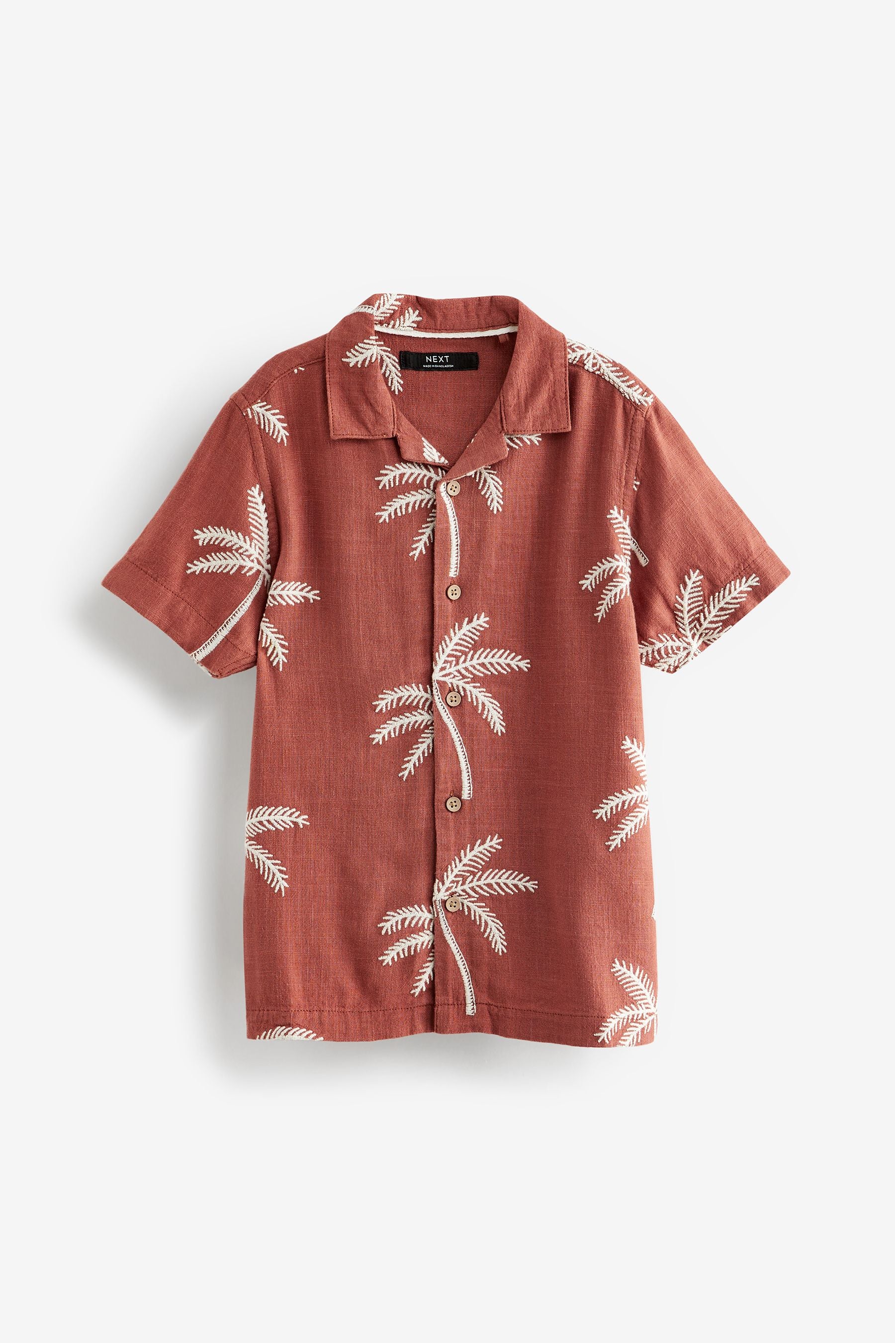 Orange Short Sleeve Embroidered Shirt (3-16yrs)