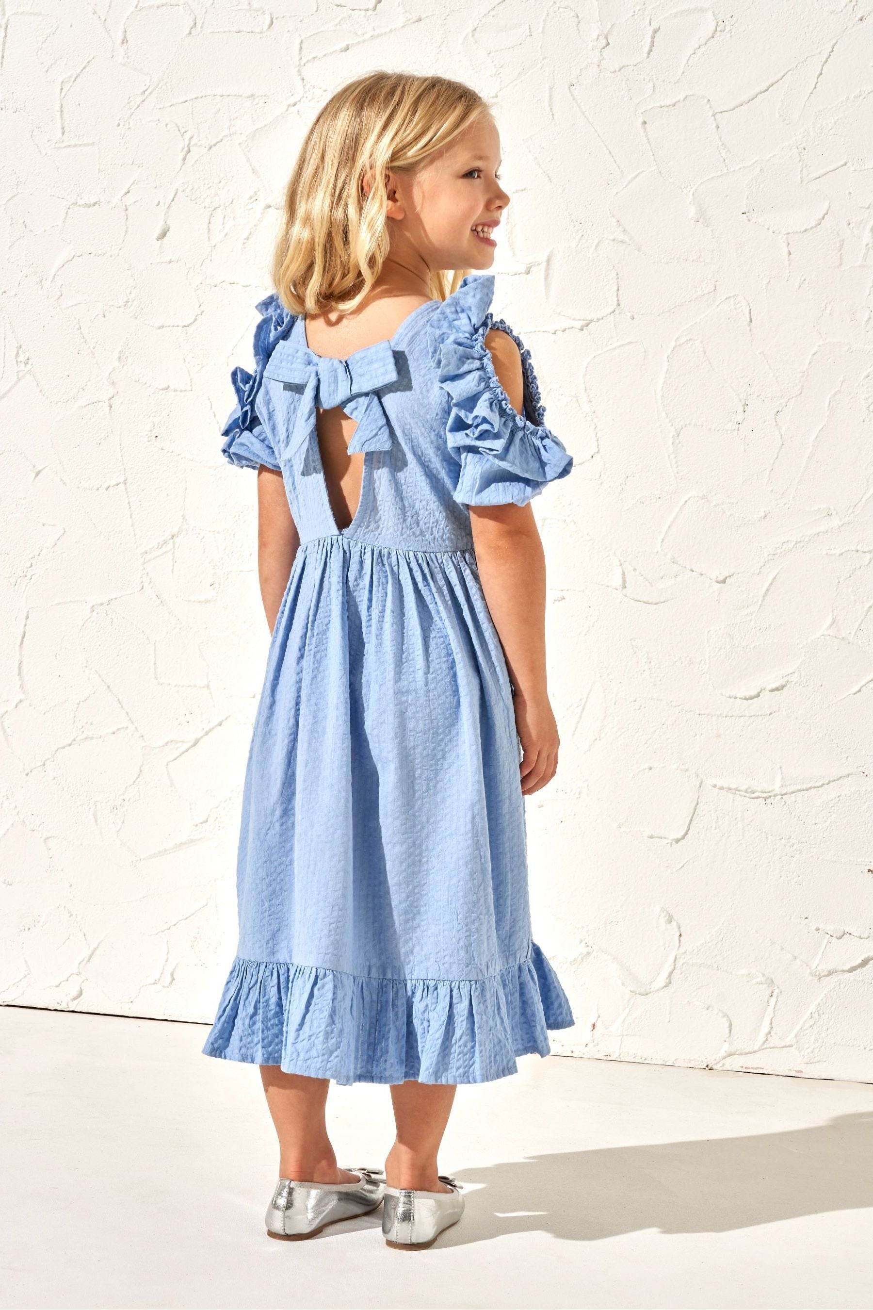 Blue Angel & Rocket Simone Open Shoulder Dress