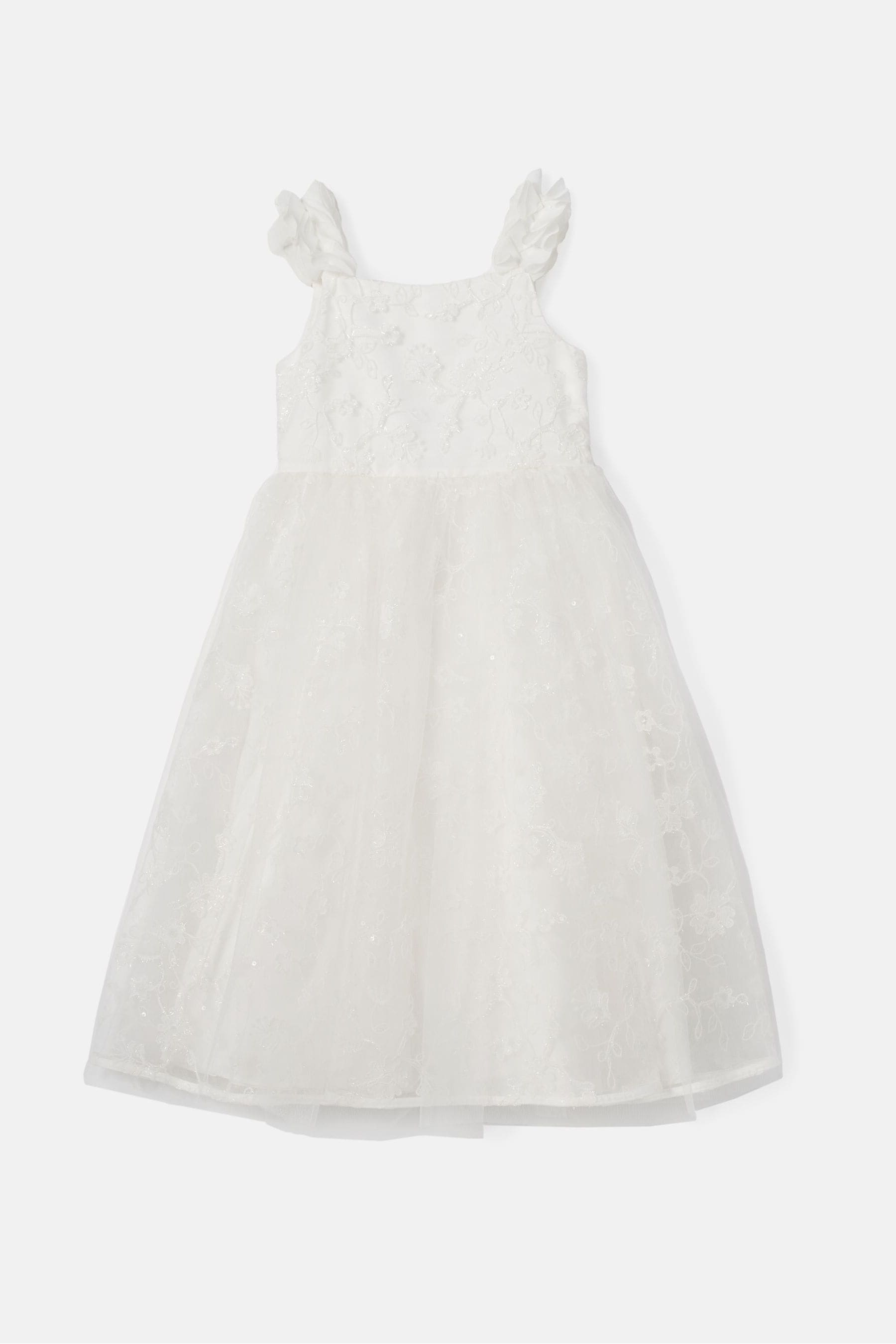 Angel & Rocket White Sparkle Embroidered Olivia Dress