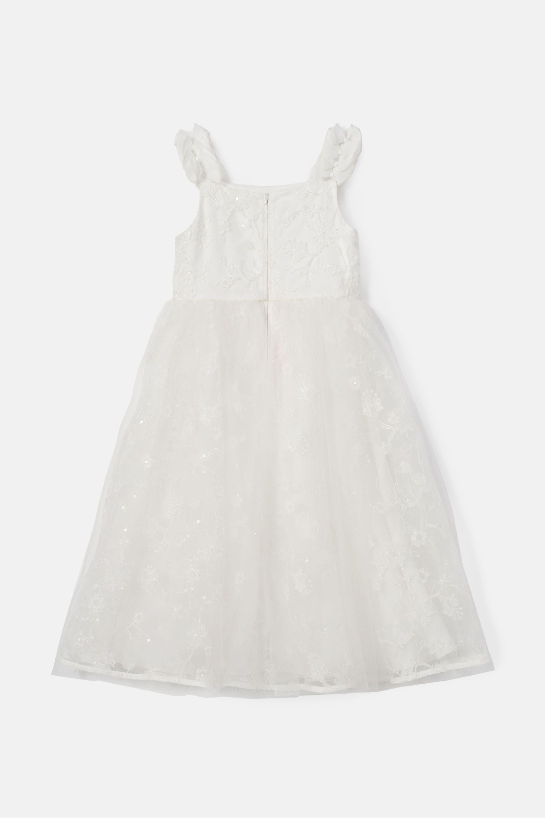 Angel & Rocket White Sparkle Embroidered Olivia Dress