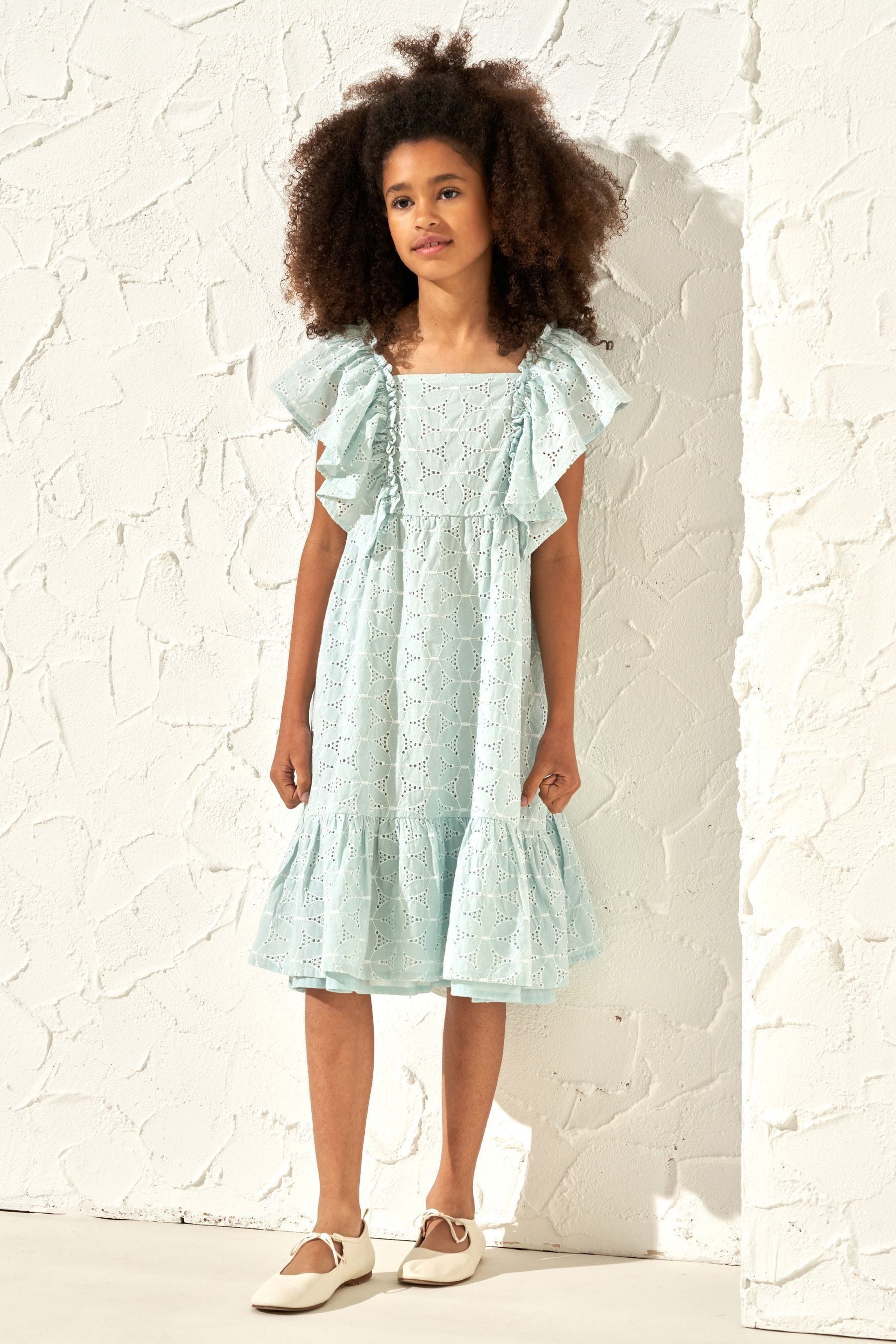 Green Angel & Rocket Sara Broderie Dress