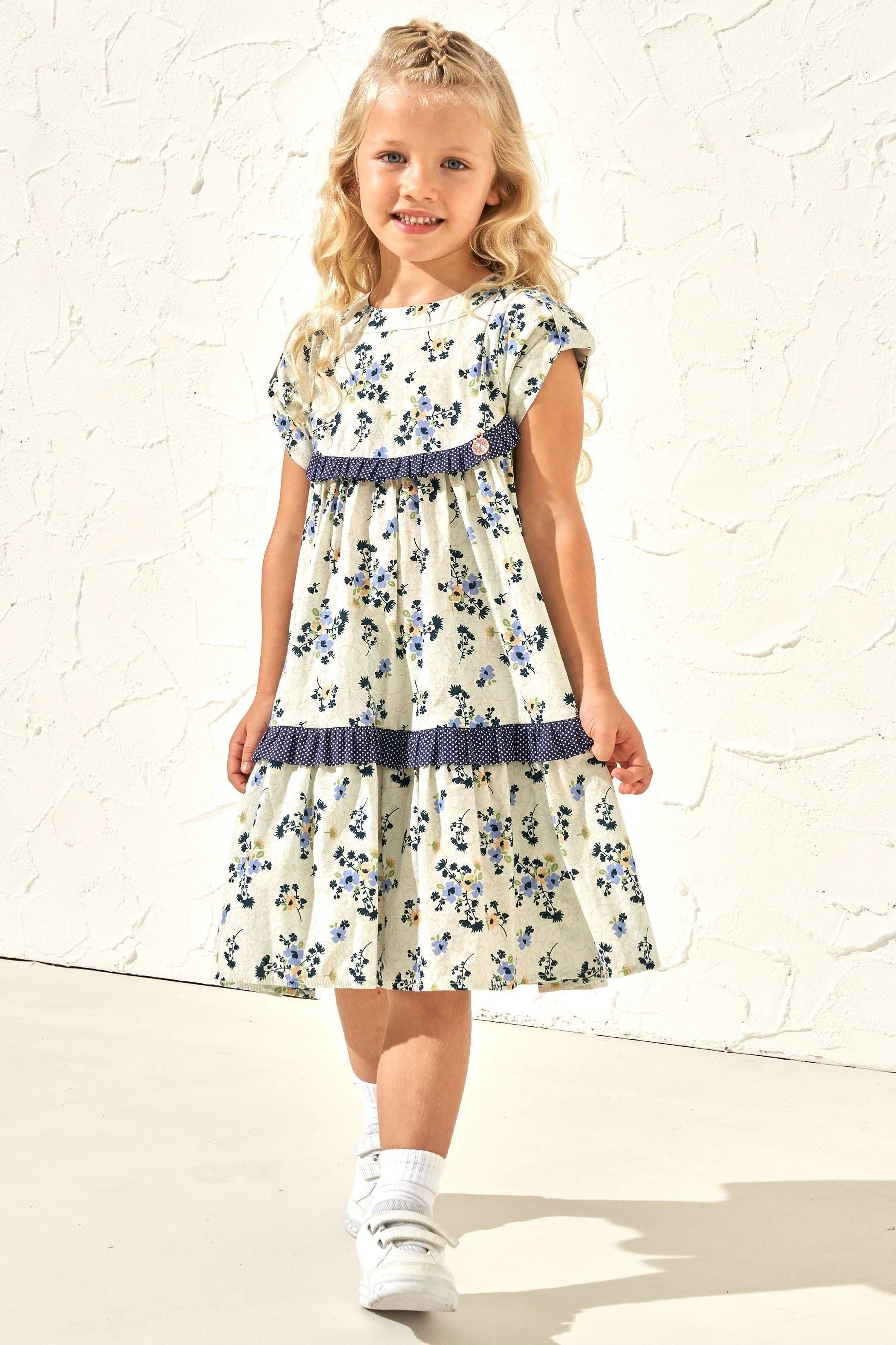 Blue Angel & Rocket Hattie Bow Sleeve Dress