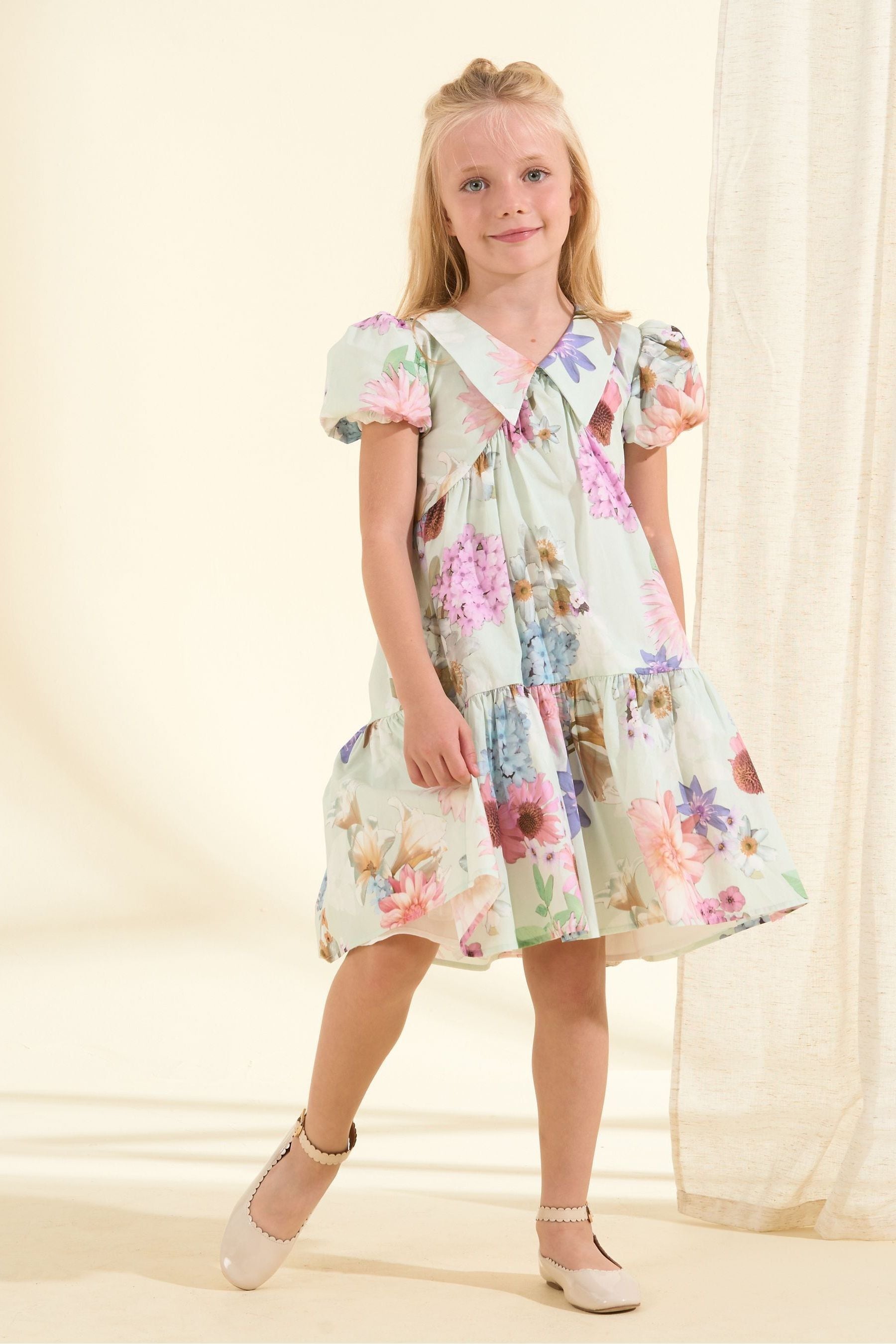 Multi Angel & Rocket Lucia Collar Print Dress