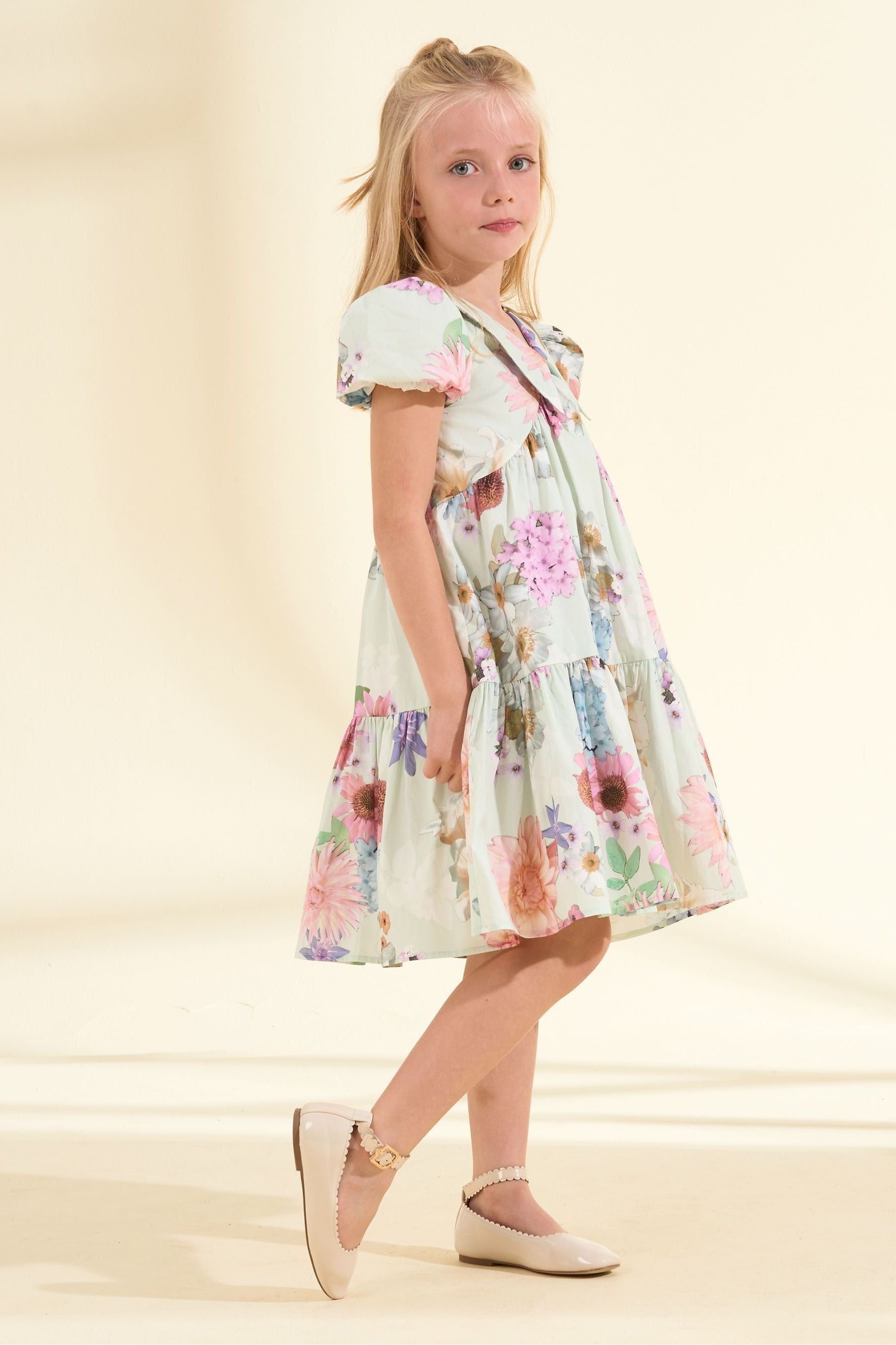 Multi Angel & Rocket Lucia Collar Print Dress