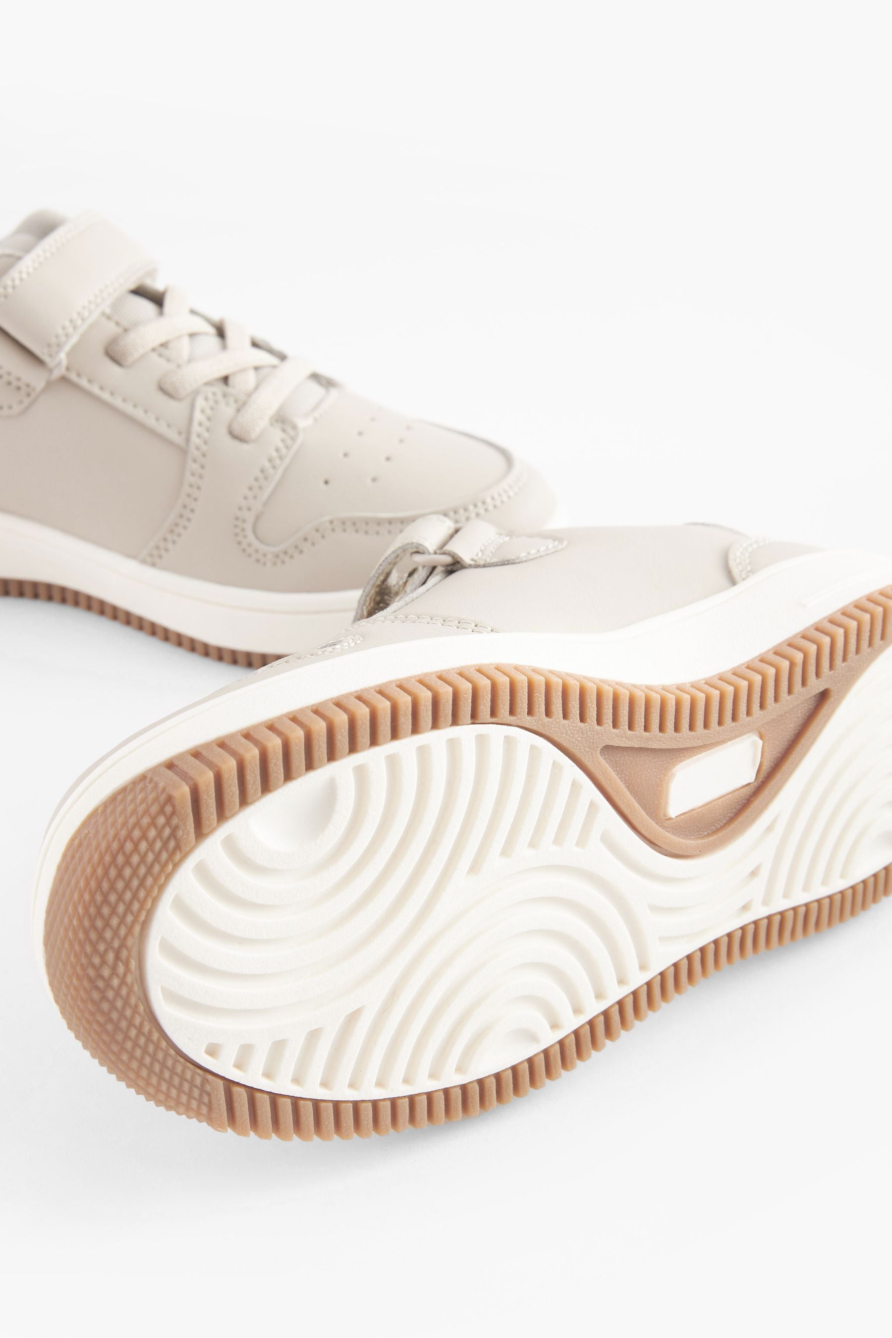 Neutral Elastic Lace Trainers