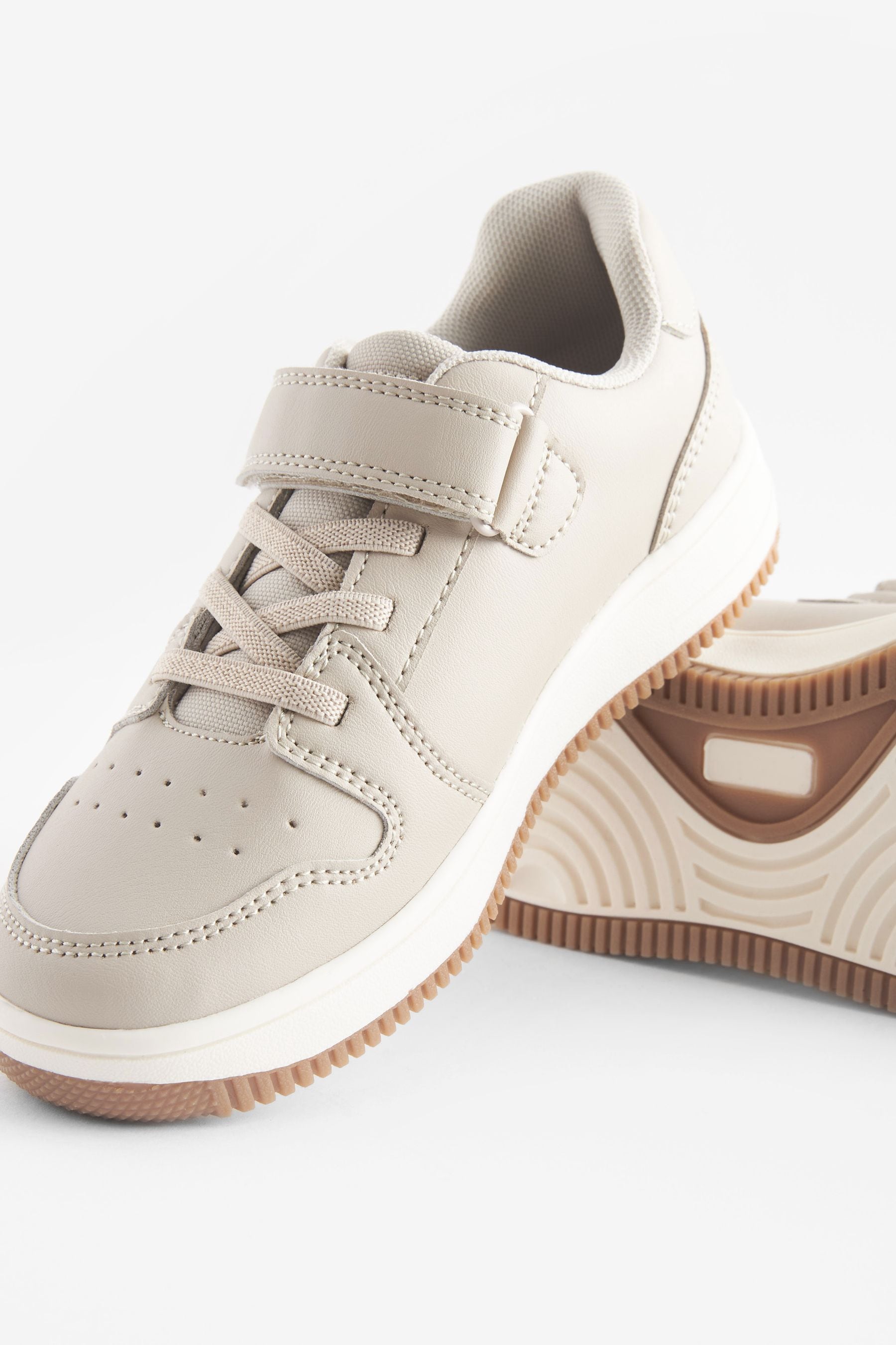 Neutral Elastic Lace Trainers