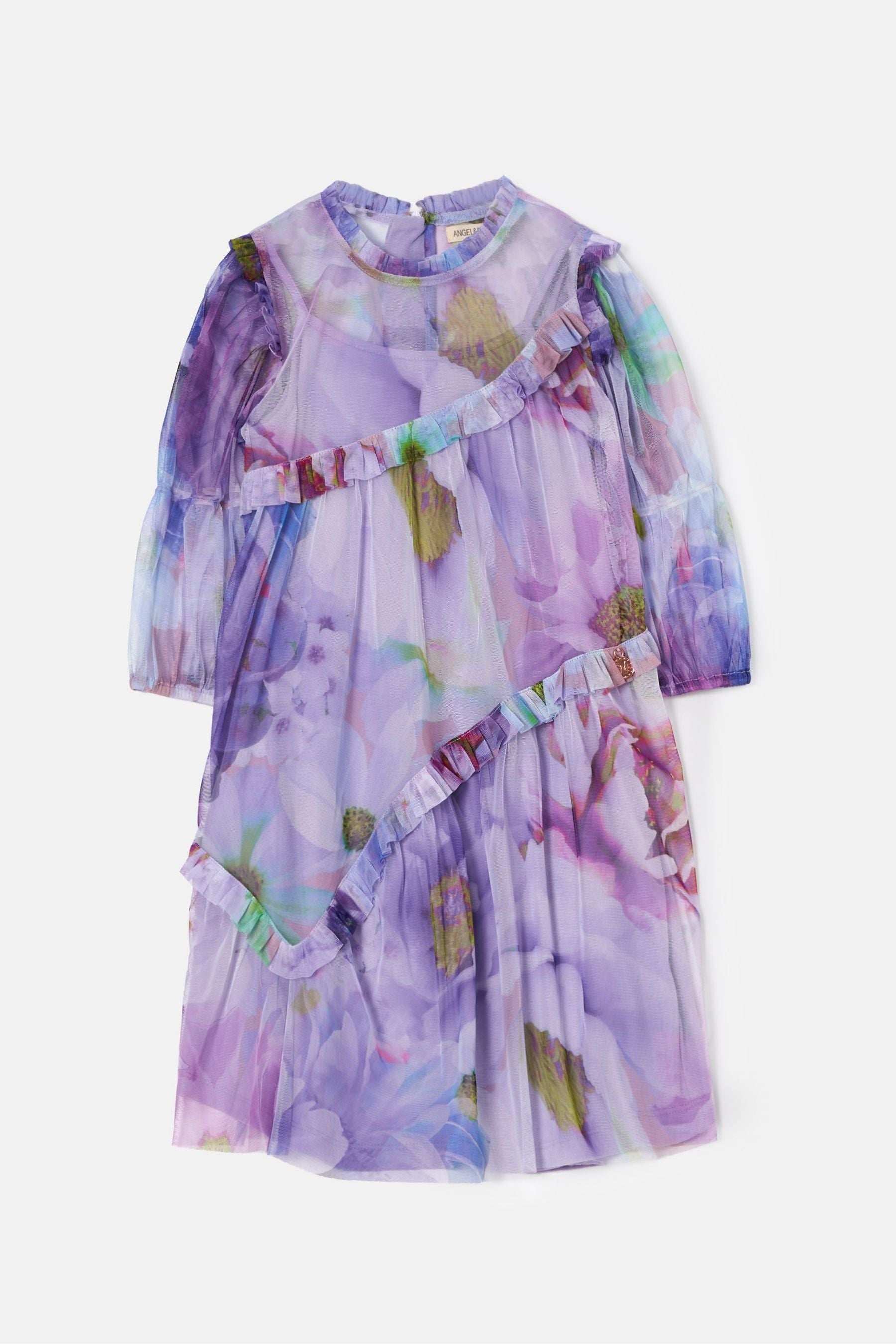 Purple Angel & Rocket Beatrice Print Mesh Dress