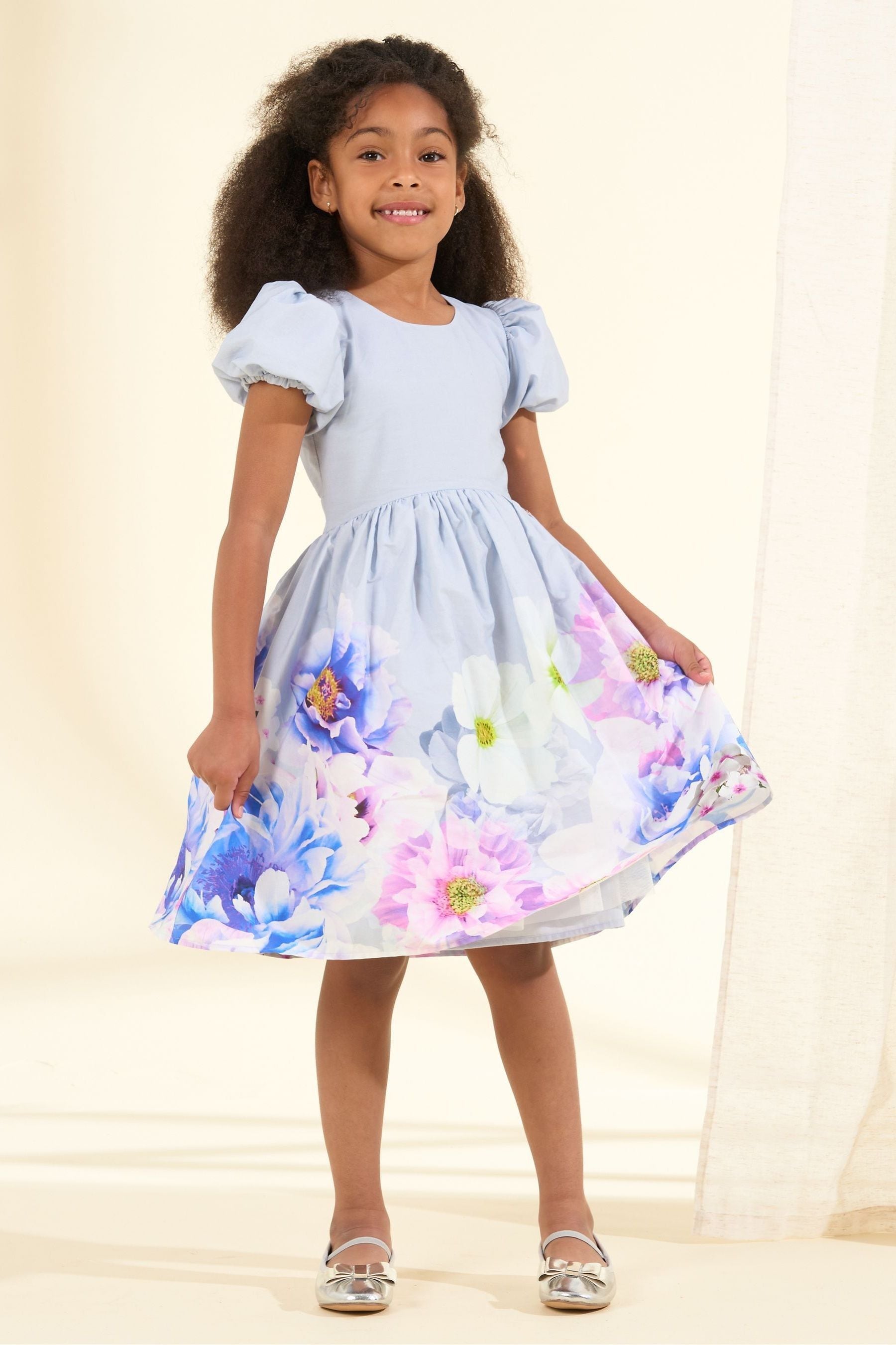 Purple Angel & Rocket Lucia Border Print Dress