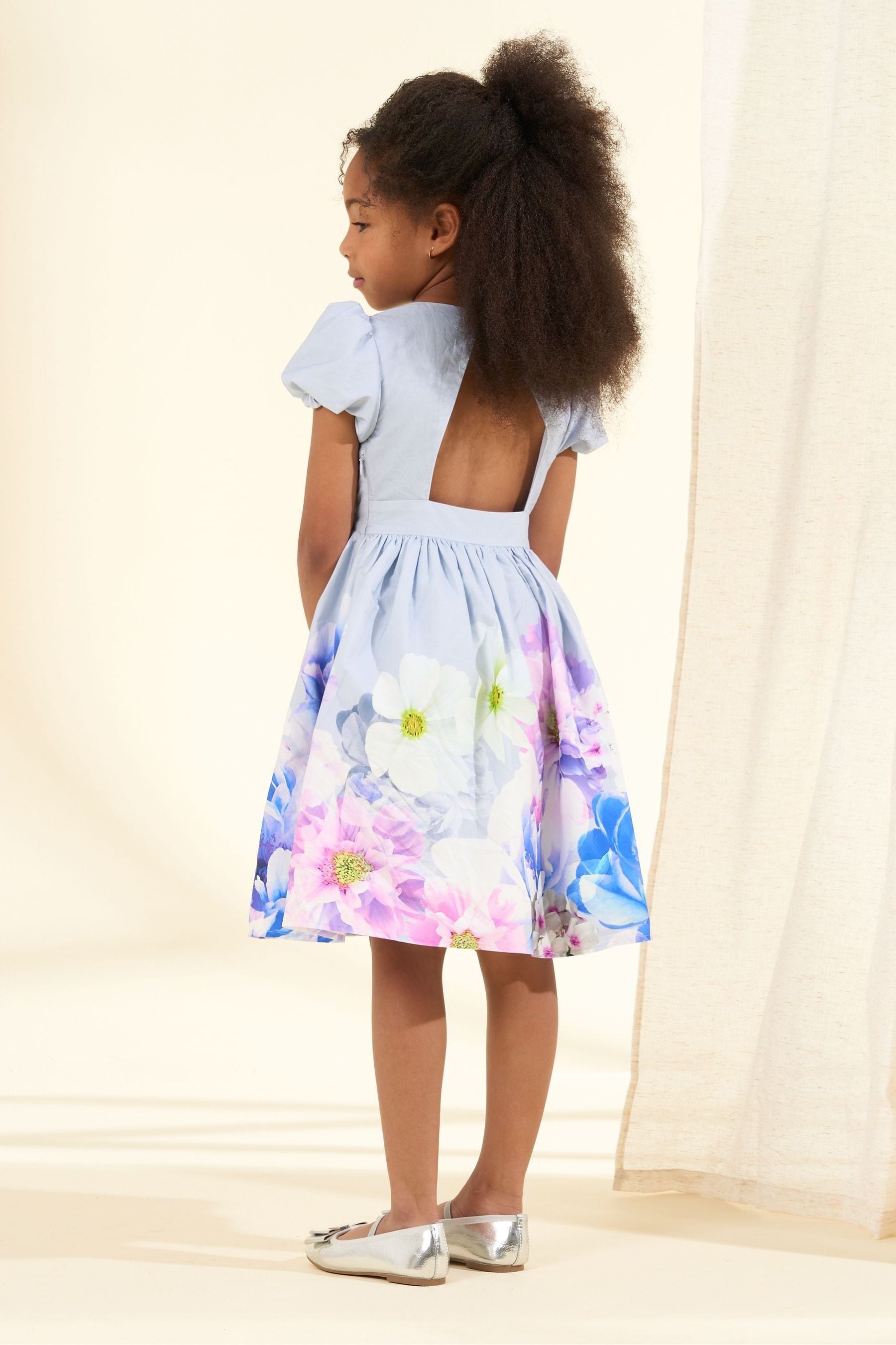 Purple Angel & Rocket Lucia Border Print Dress