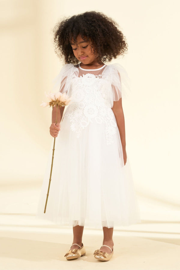 Angel & Rocket White Cascade Lace Anelise Dress