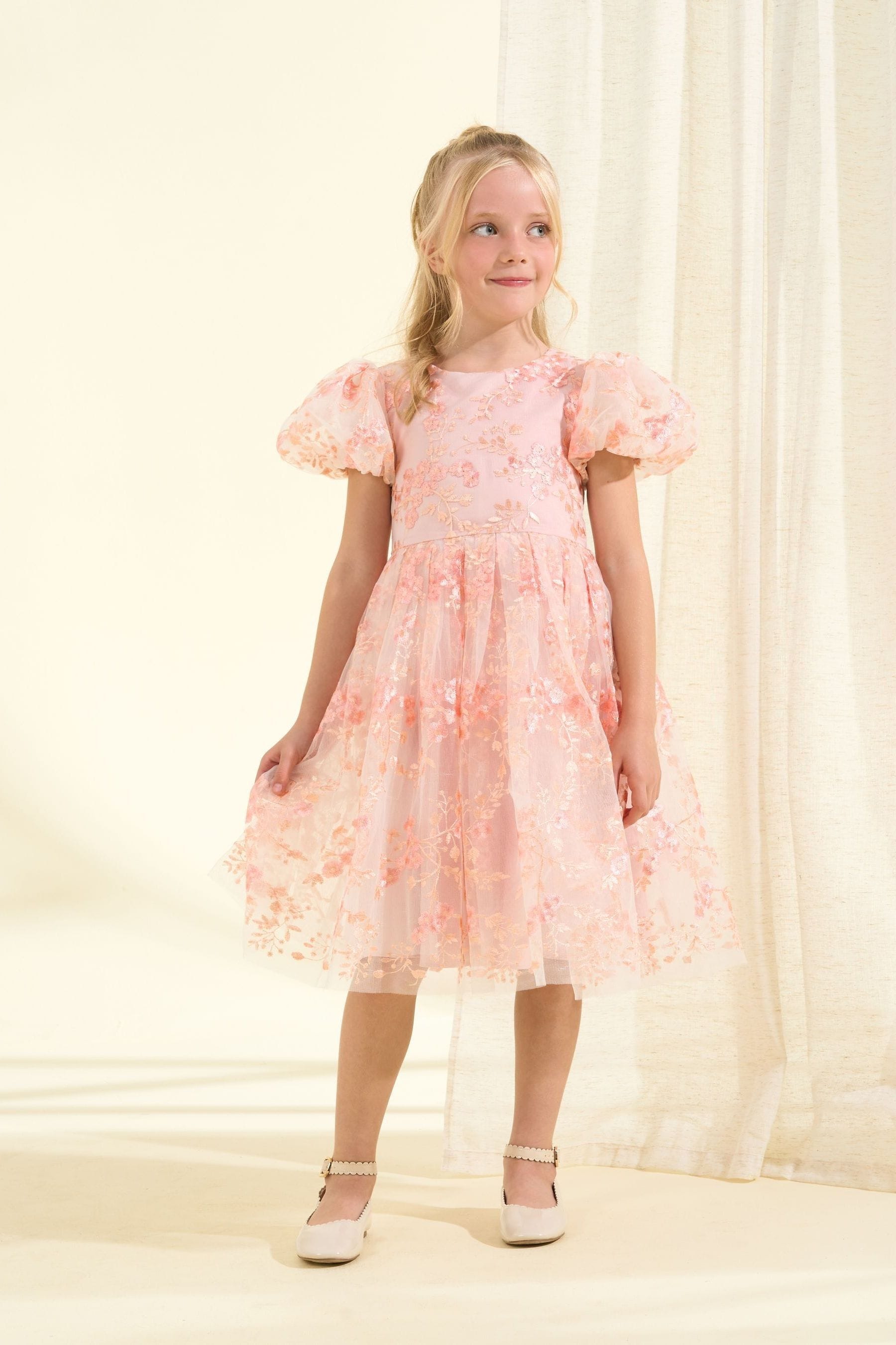 Pink Angel & Rocket Noemie Embroidered Dress