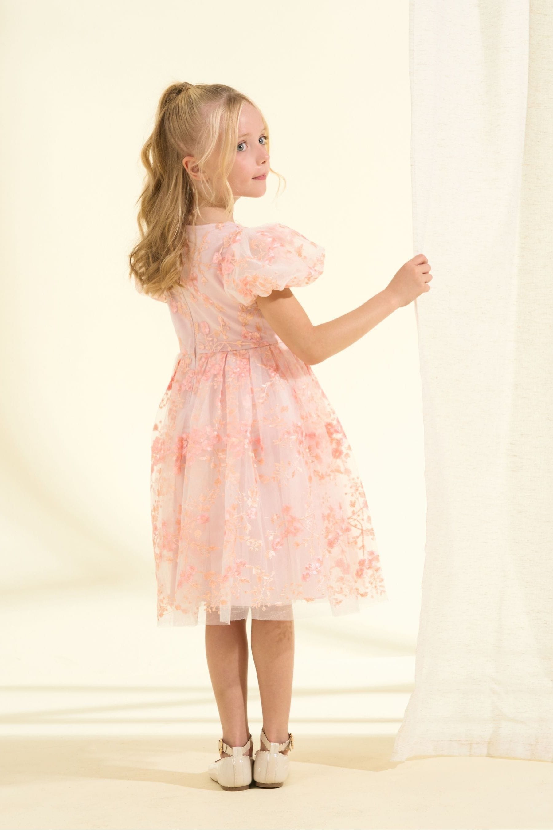 Pink Angel & Rocket Noemie Embroidered Dress