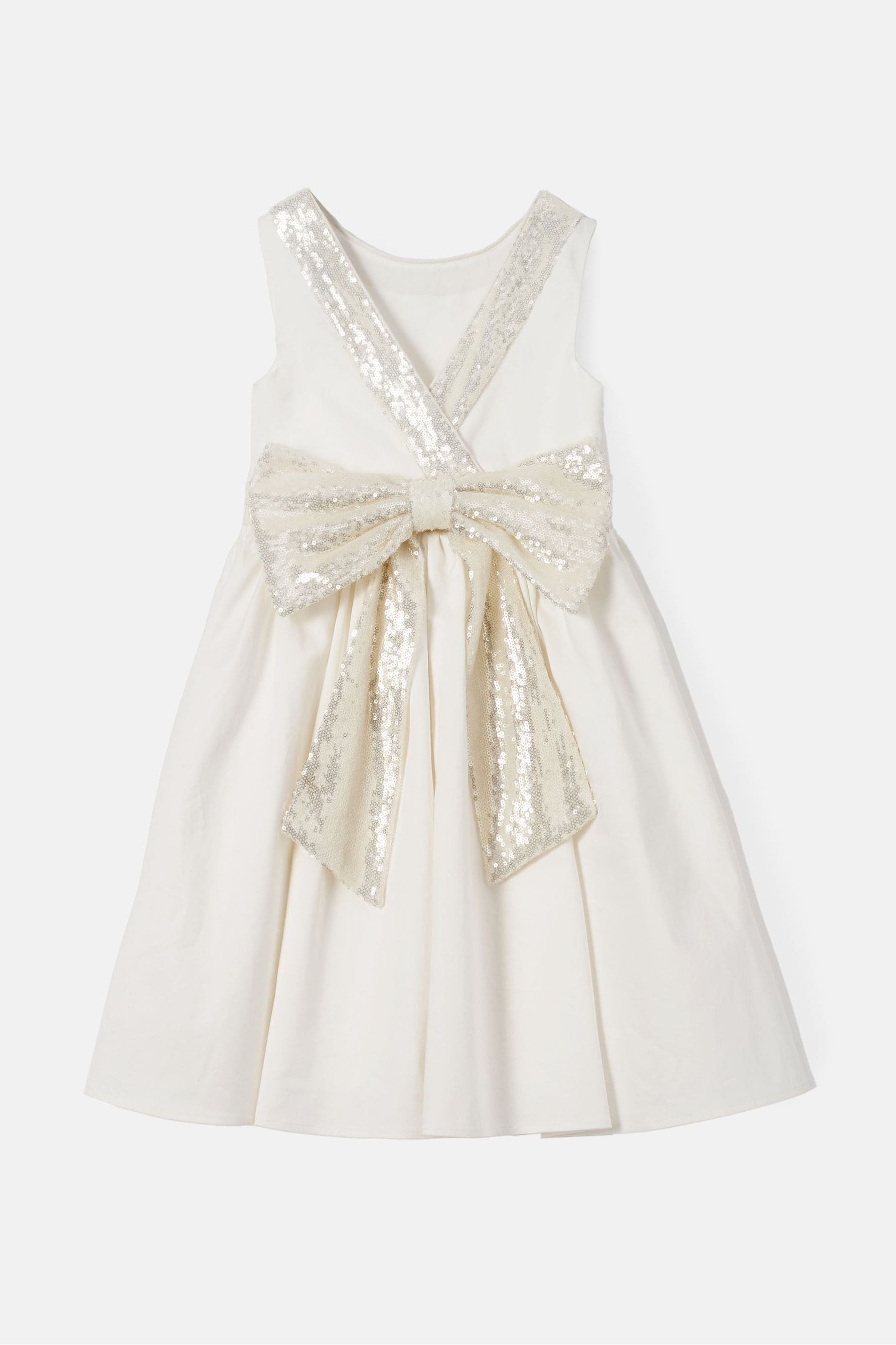 White Angel & Rocket Sequin Bow Claudia Dress