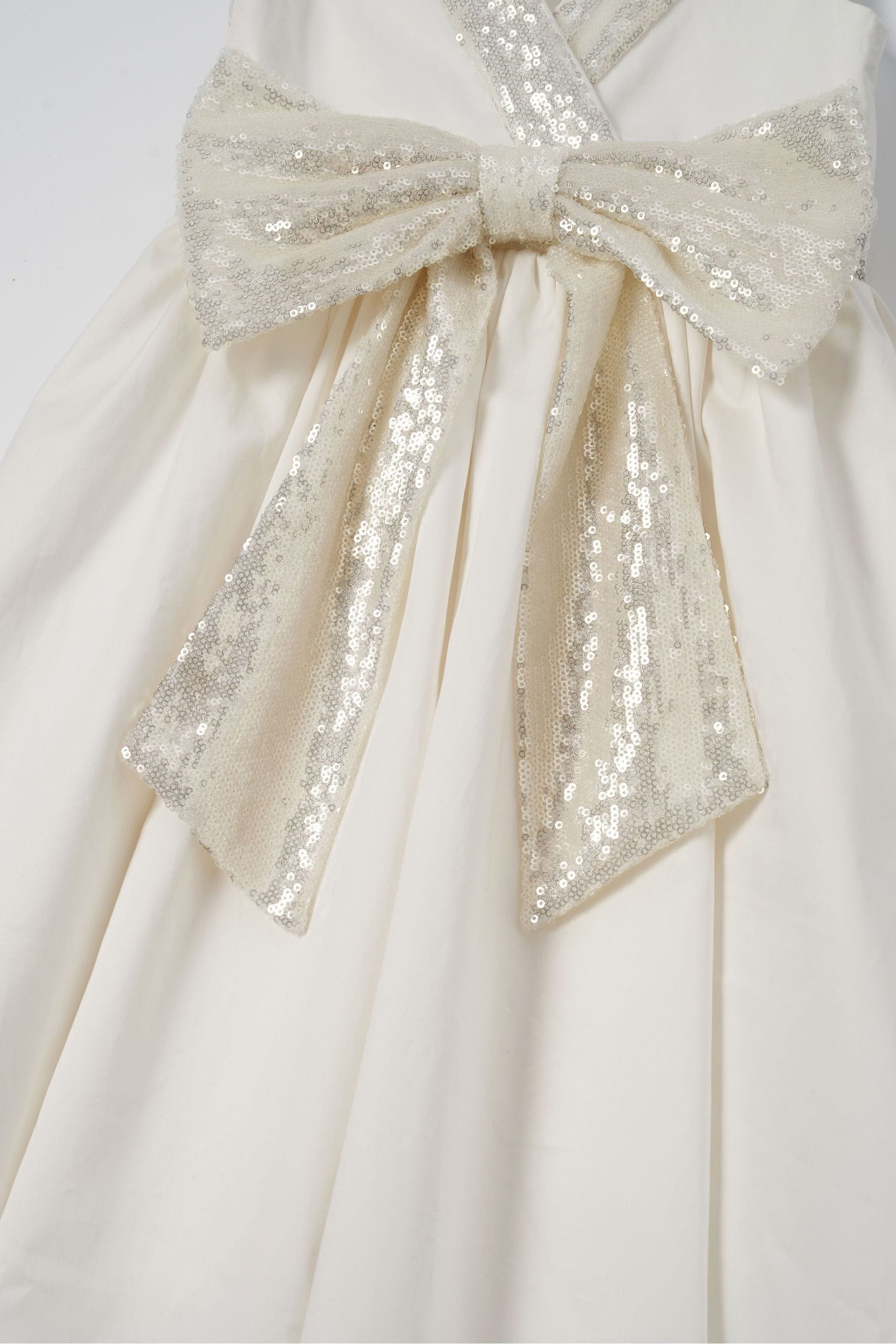 White Angel & Rocket Sequin Bow Claudia Dress