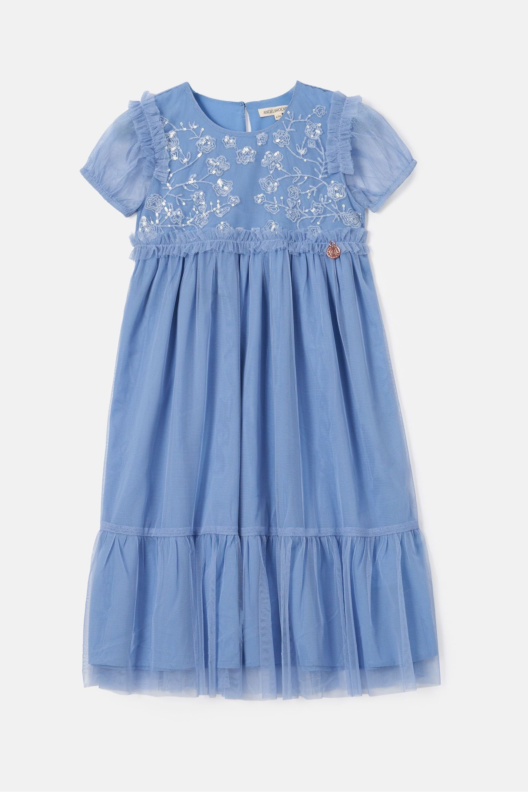 Blue Angel & Rocket Luisa Embroidered Yoke Mesh Dress