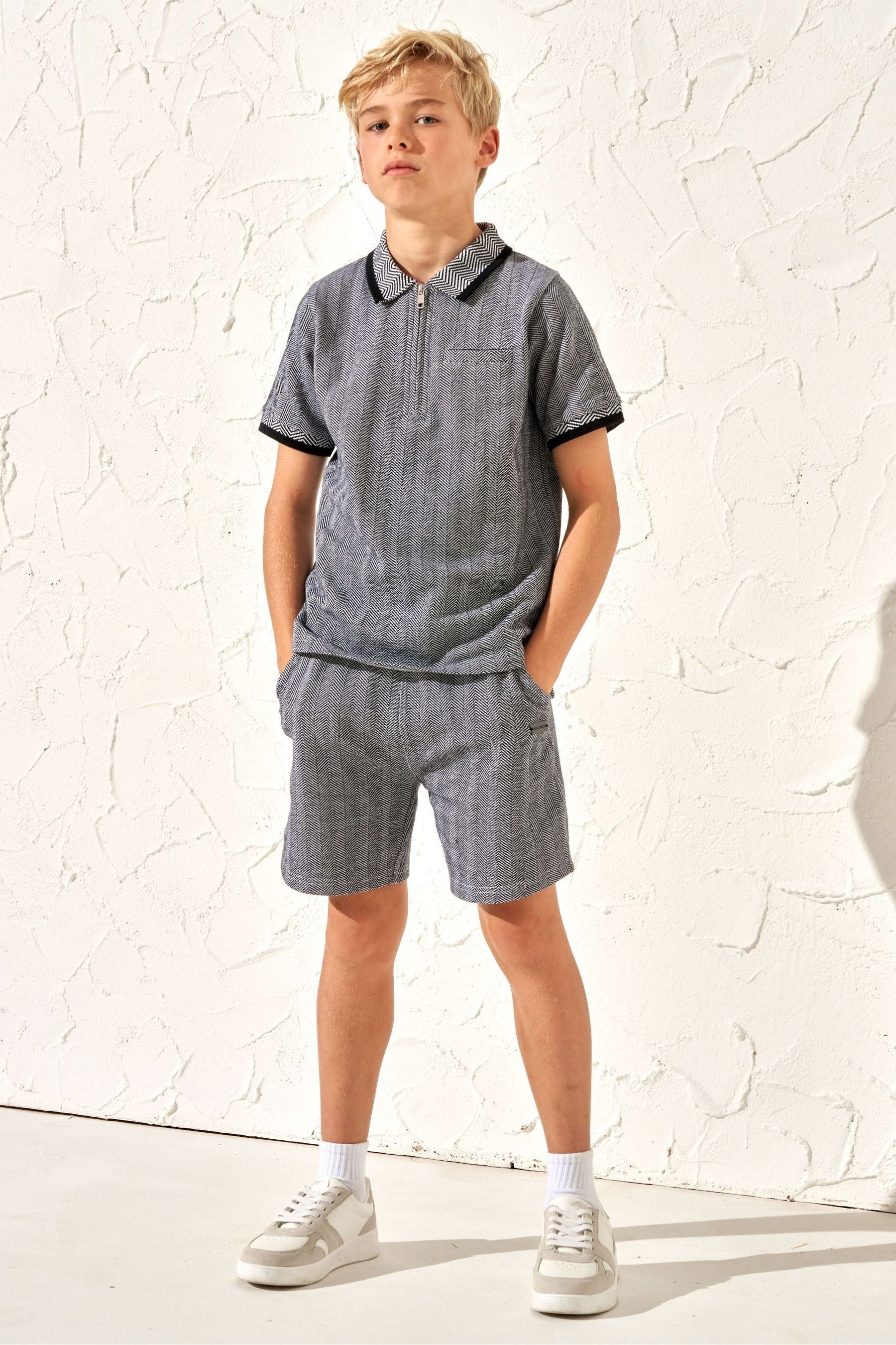 Grey Angel & Rocket Justin Herringbone Smart Shorts