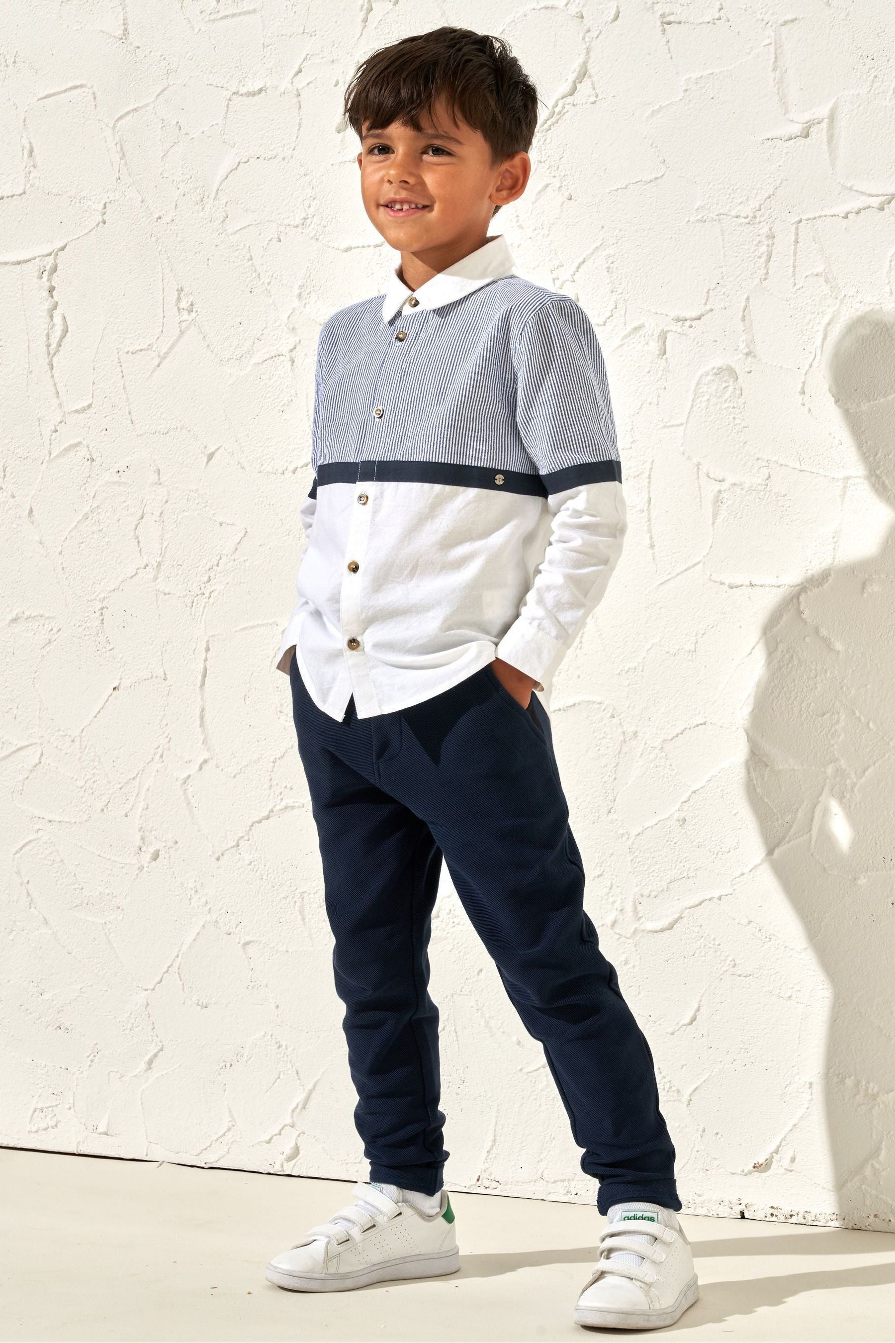 Angel & Rocket Blue Linen Yoke Oxford Shirt