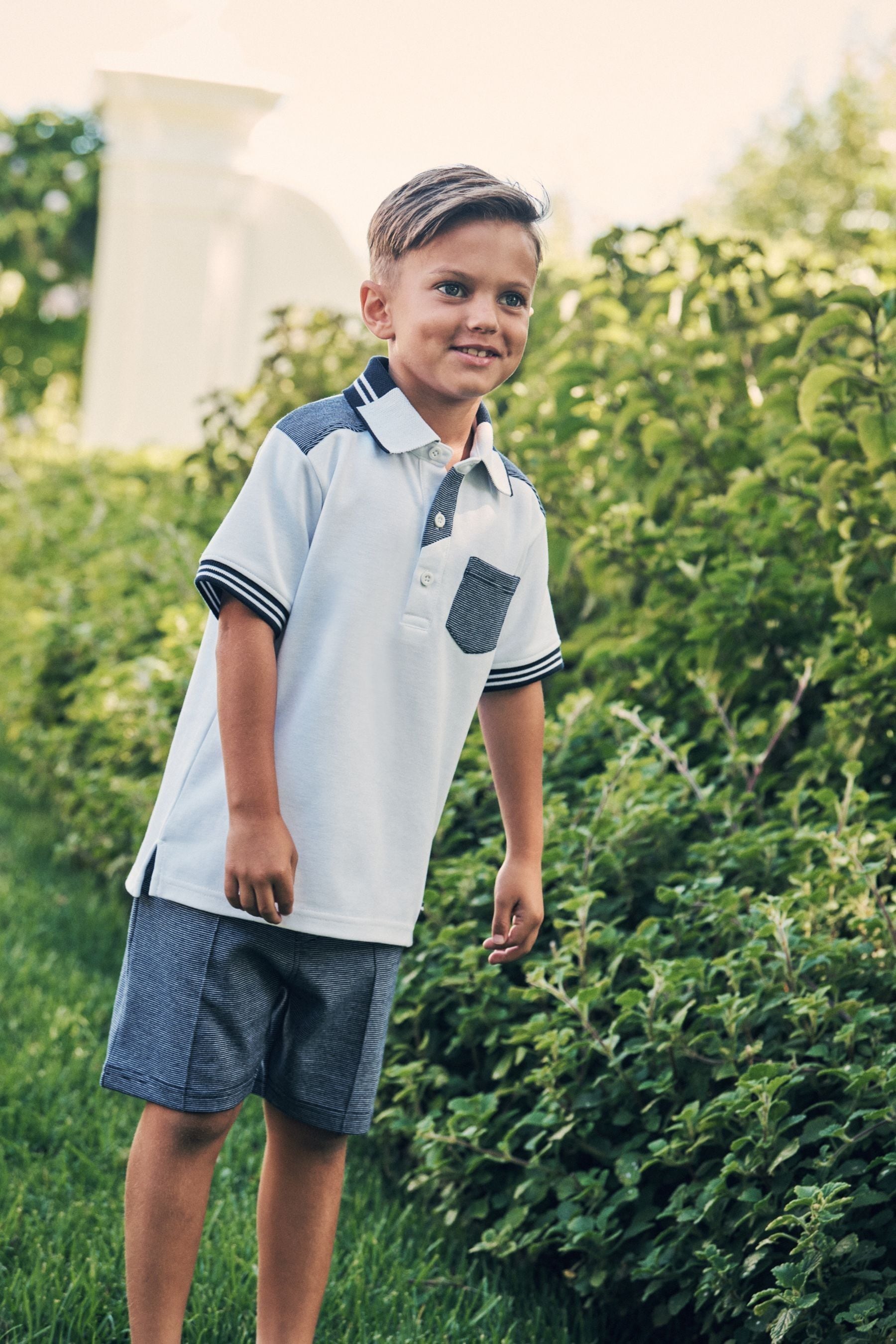 White/Blue Angel & Rocket Eric Ottoman Smart Polo Shirt