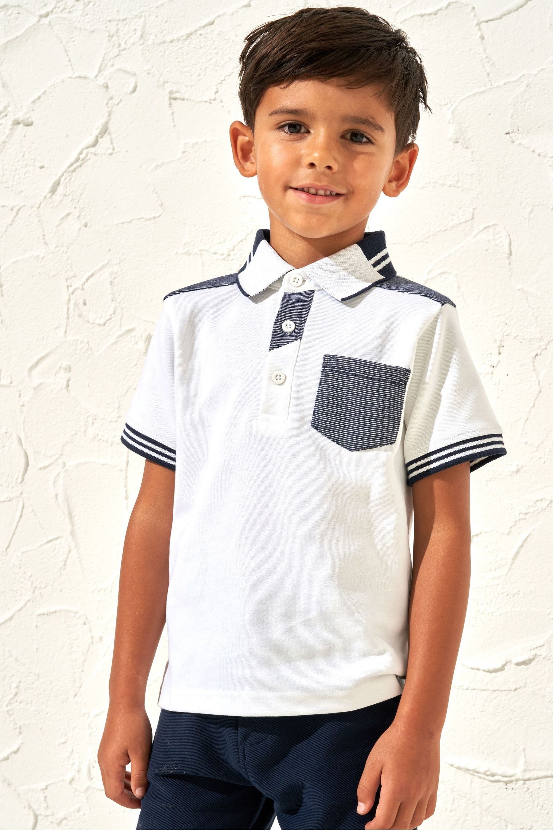 White/Blue Angel & Rocket Eric Ottoman Smart Polo Shirt