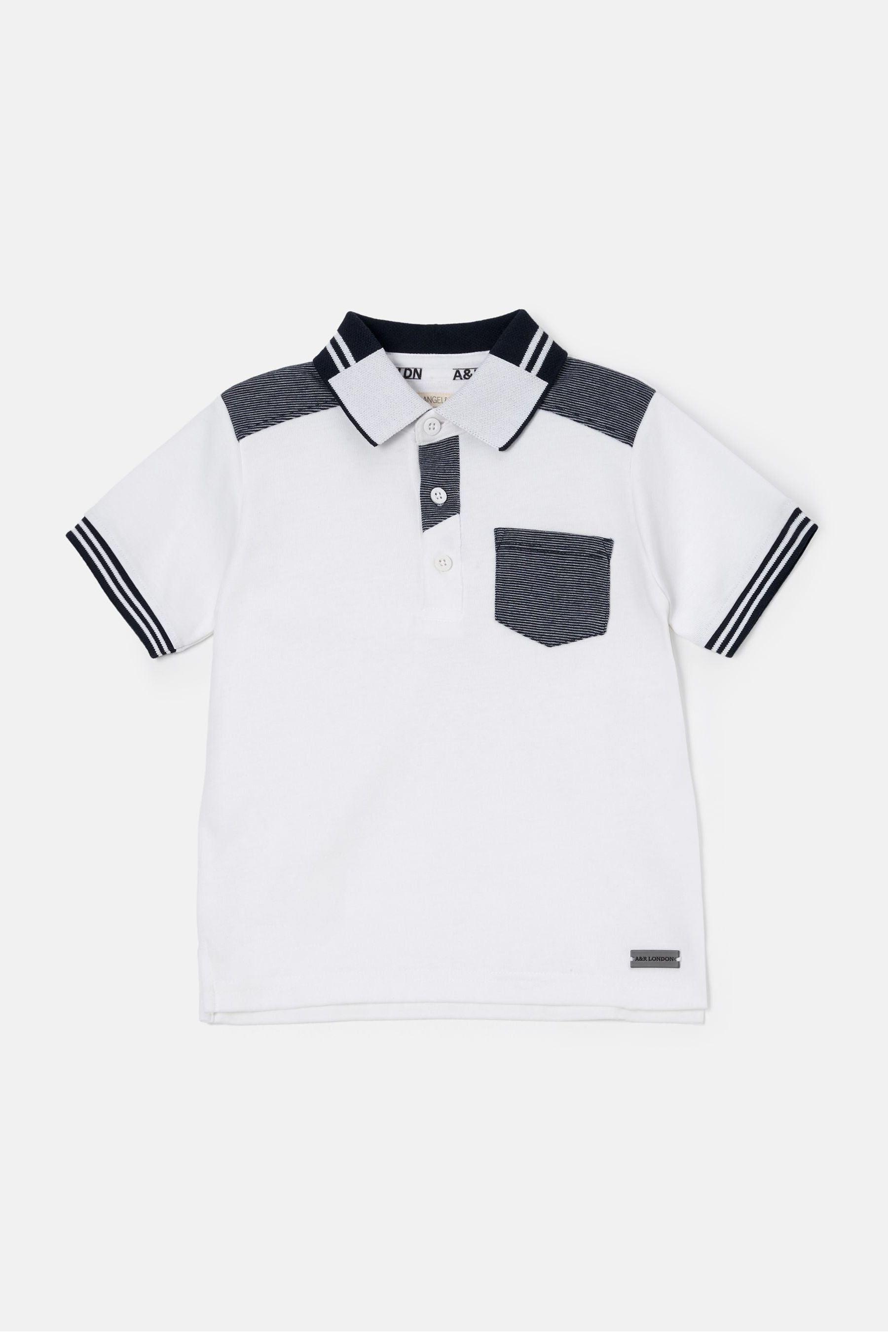 White/Blue Angel & Rocket Eric Ottoman Smart Polo Shirt