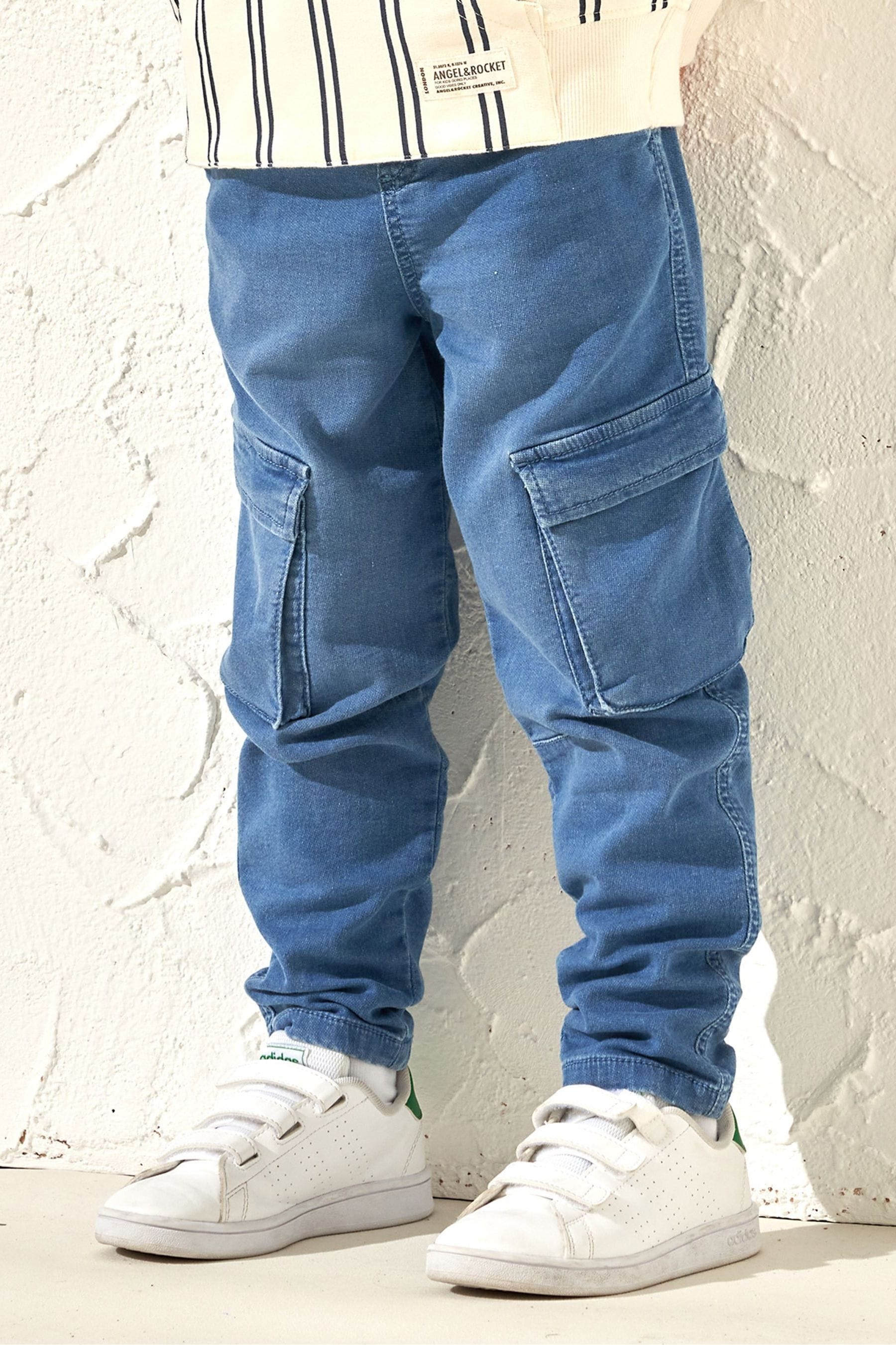 Blue Angel & Rocket Jace Cargo Washed Denim Joggers