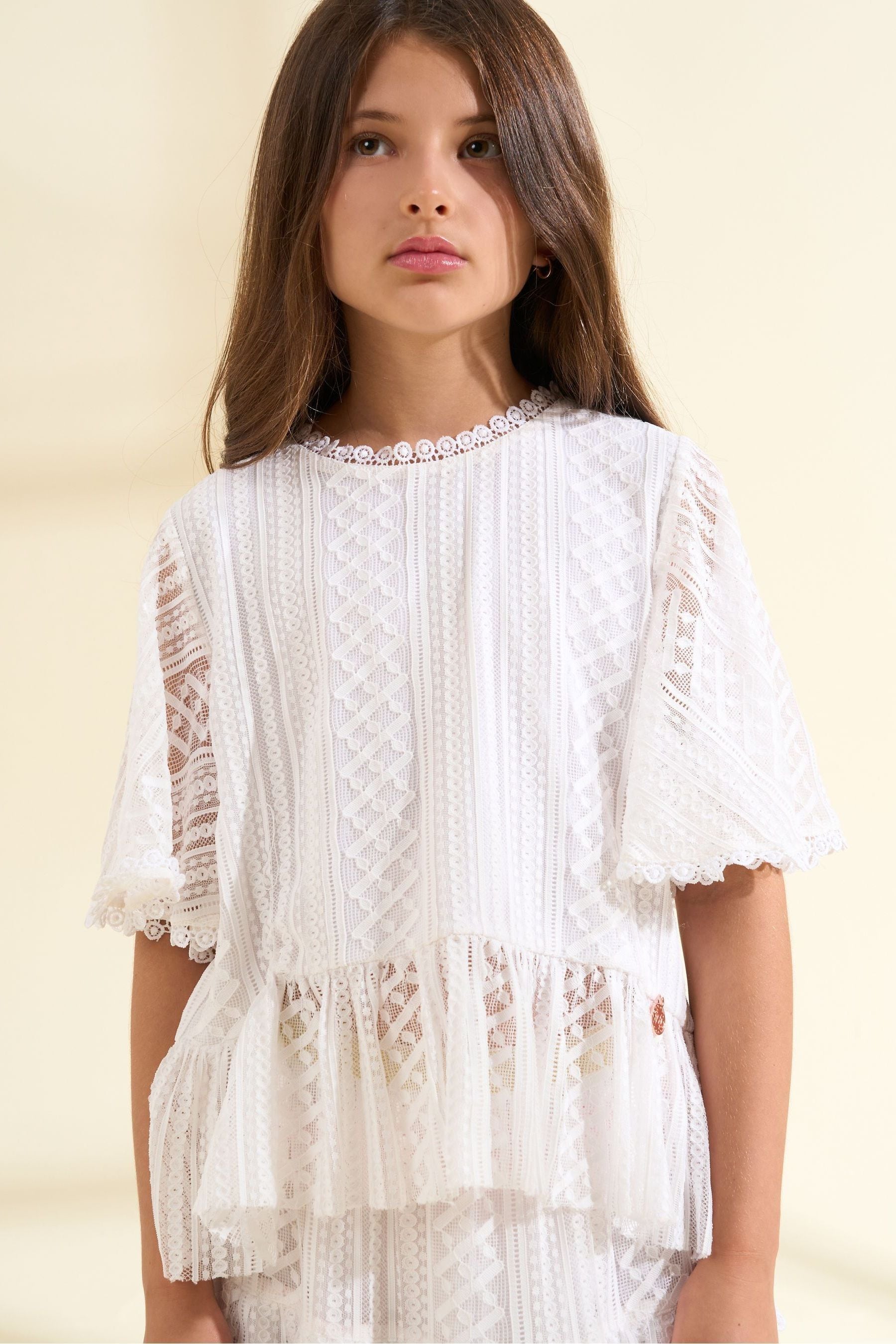 Cream Angel & Rocket Anabelle Cape Lace Top