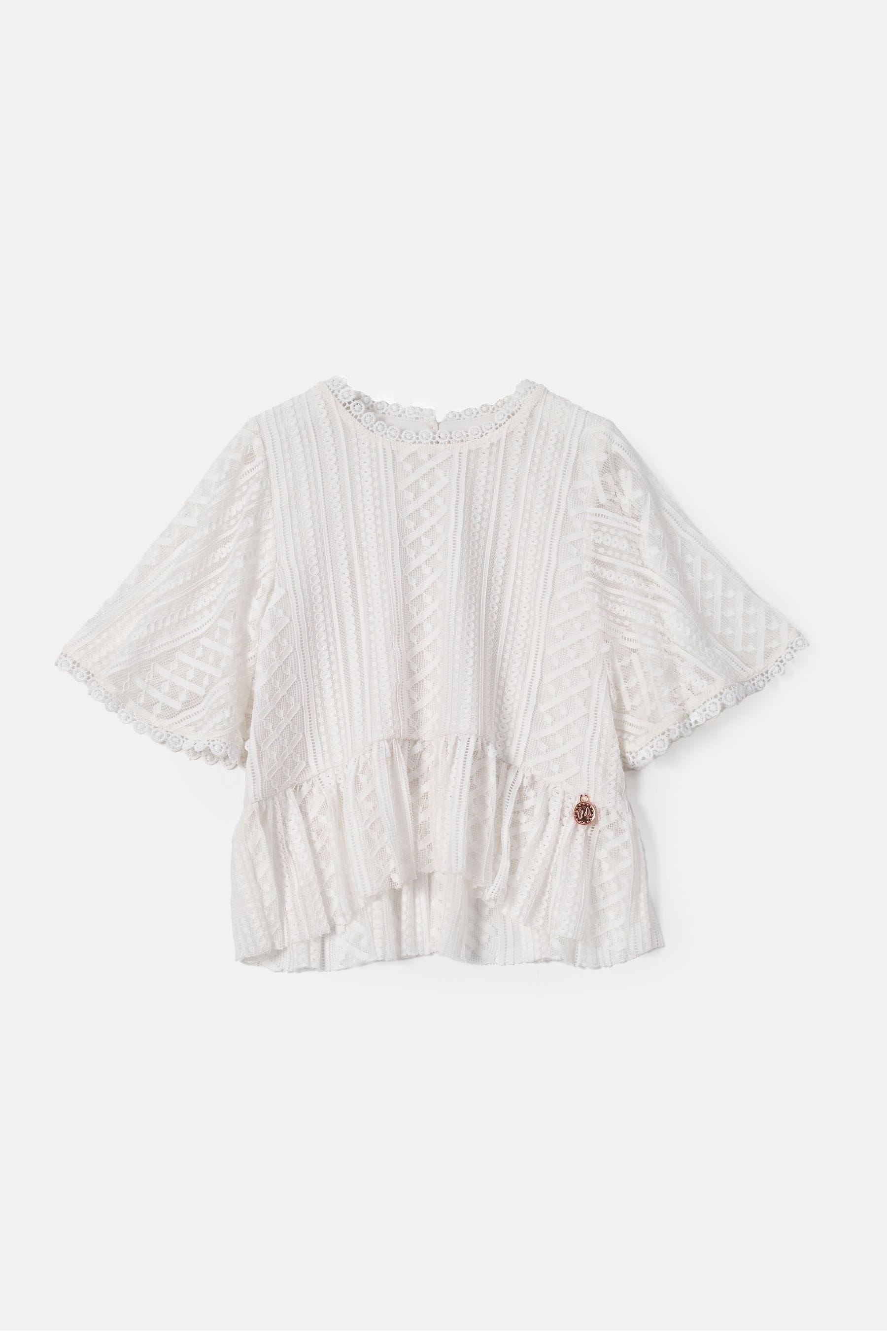 Angel & Rocket Cream Anabelle Cape Lace Top