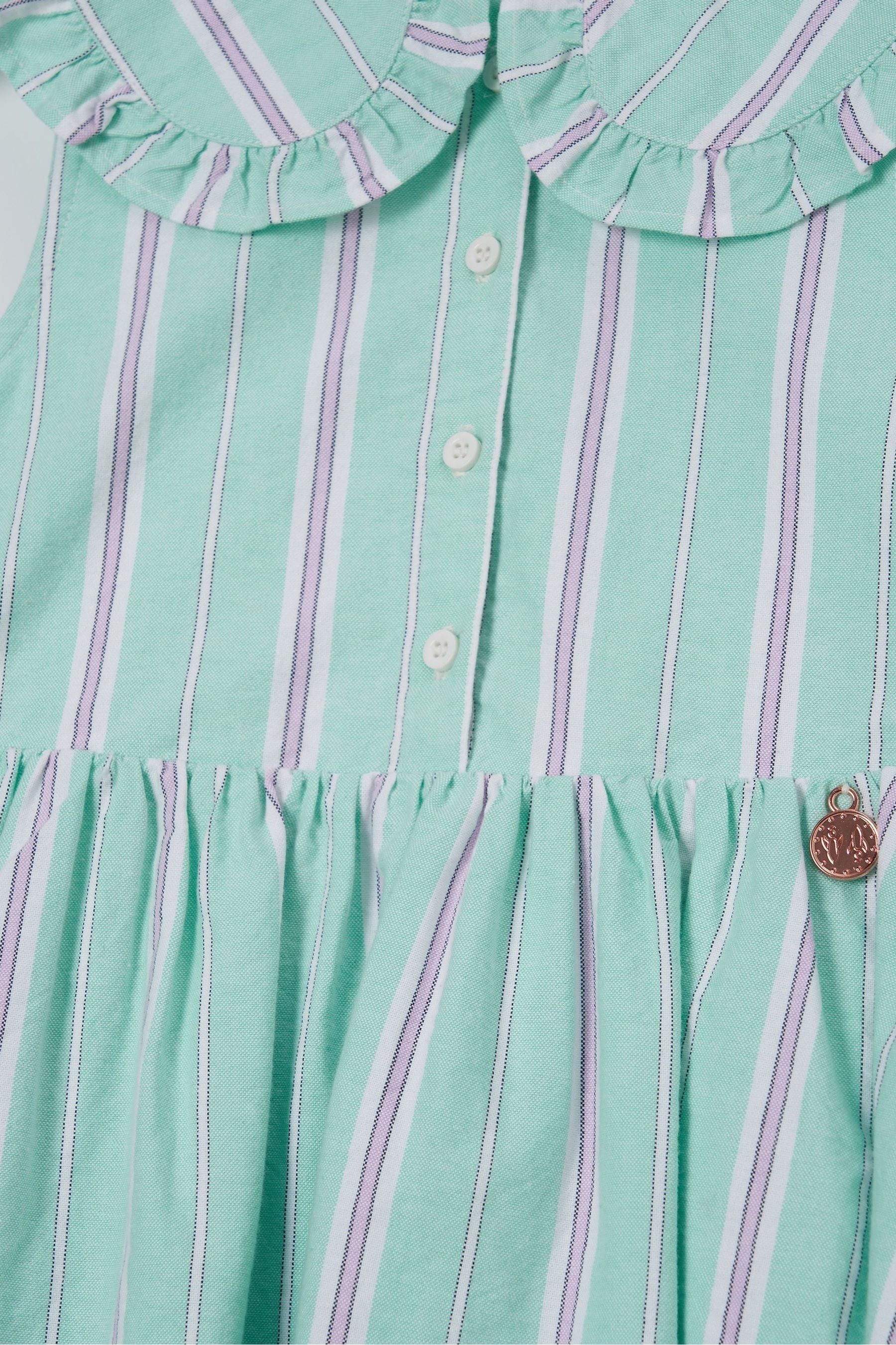 Light Green Angel & Rocket Jessie Stripe Button Through Dress