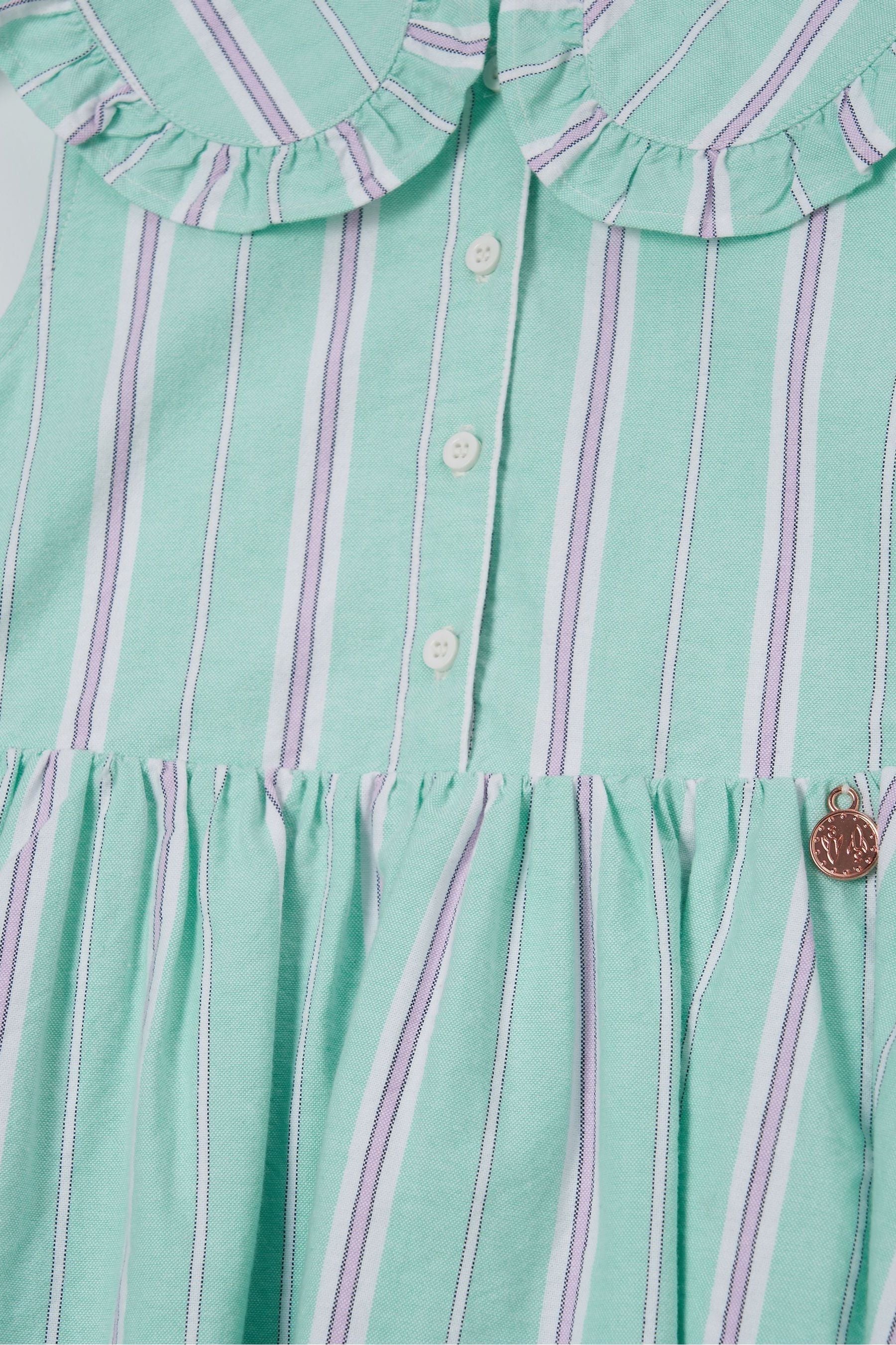 Angel & Rocket Light Green Jessie Stripe Button Through Dress