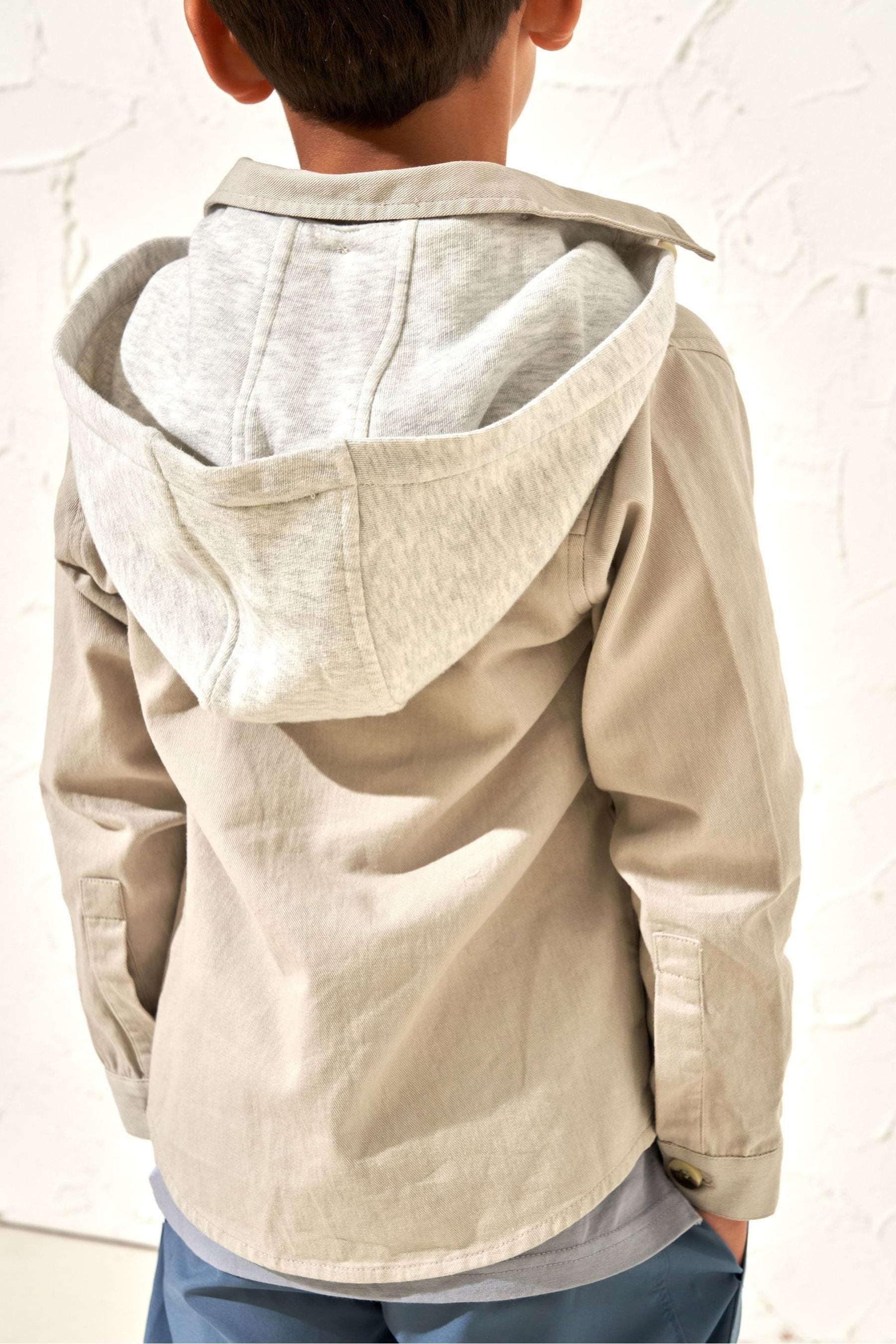 Angel & Rocket Cream Chuck Textured Pocket Overshirt