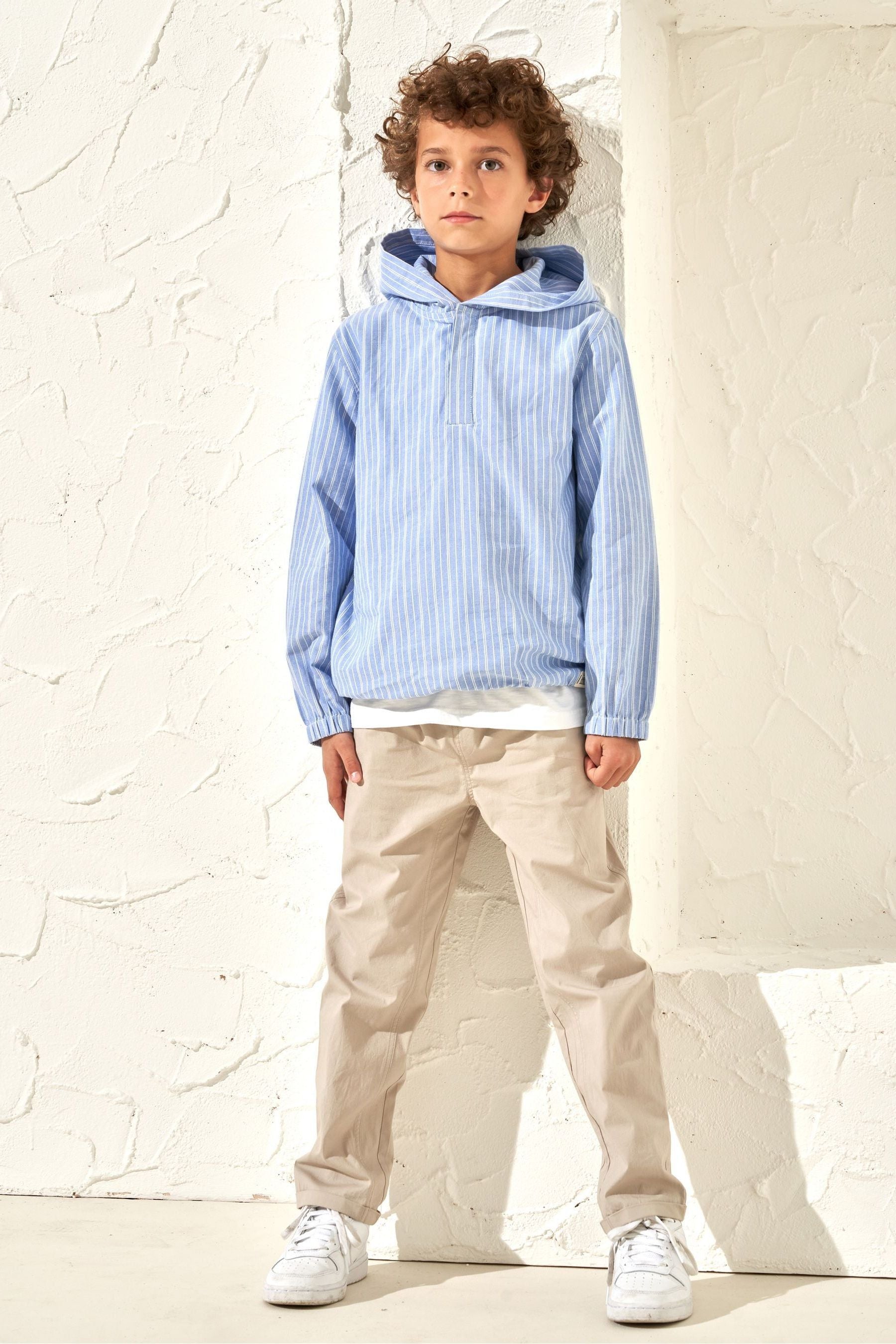 Blue Angel & Rocket 100% Cotton Leo Stripe Hoodie