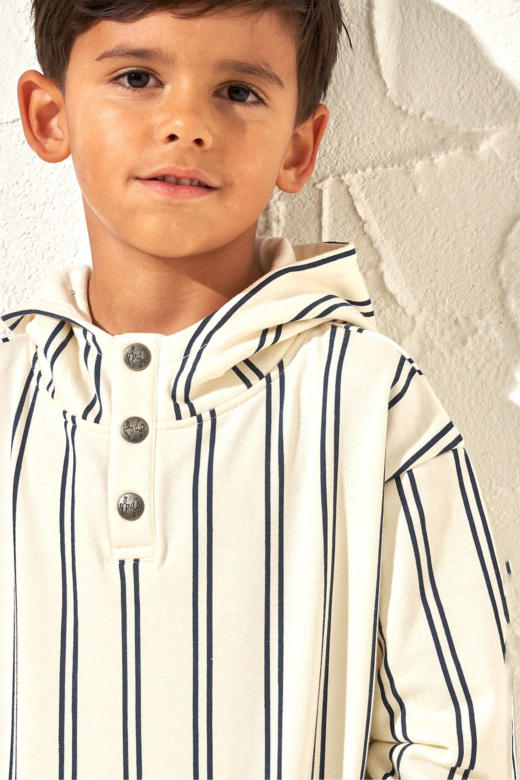 Natural Angel & Rocket Henry Stripe Hoodie