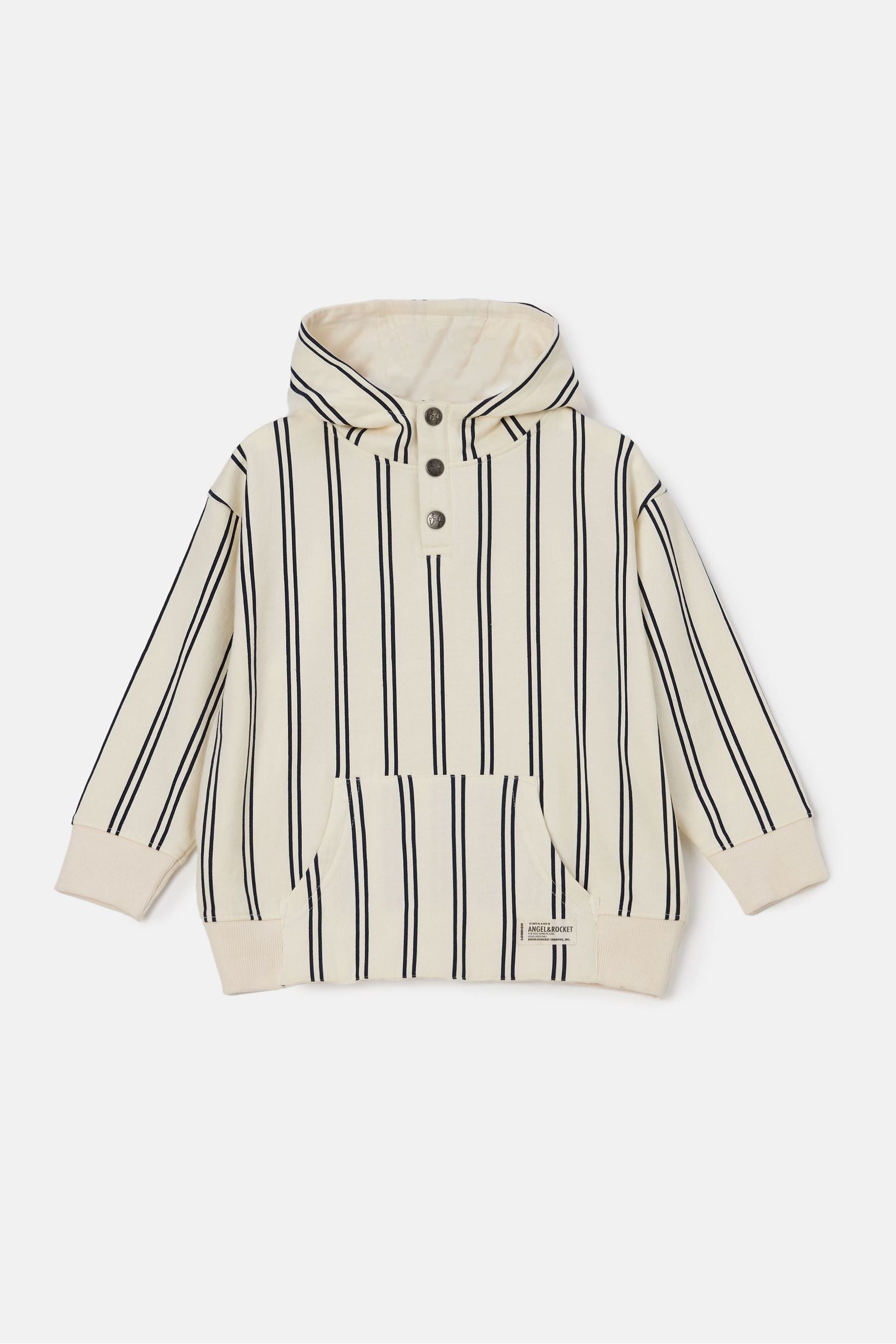 Natural Angel & Rocket Henry Stripe Hoodie