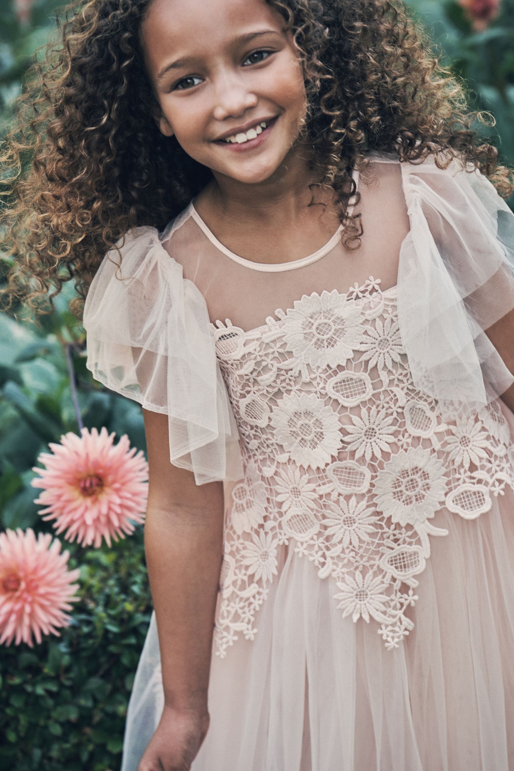 Angel & Rocket Pink Cascade Lace Anelise Dress