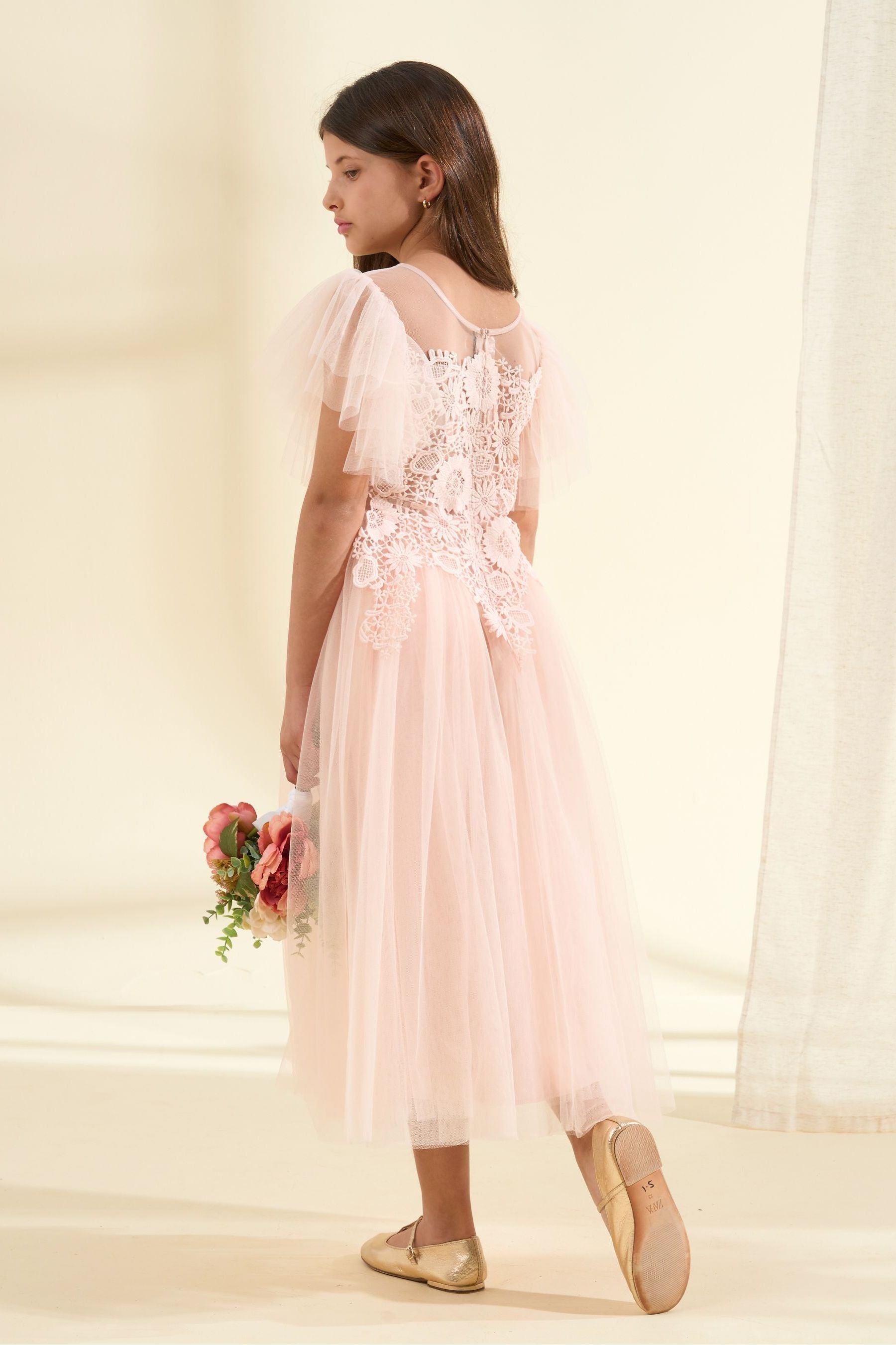 Angel & Rocket Pink Cascade Lace Anelise Dress