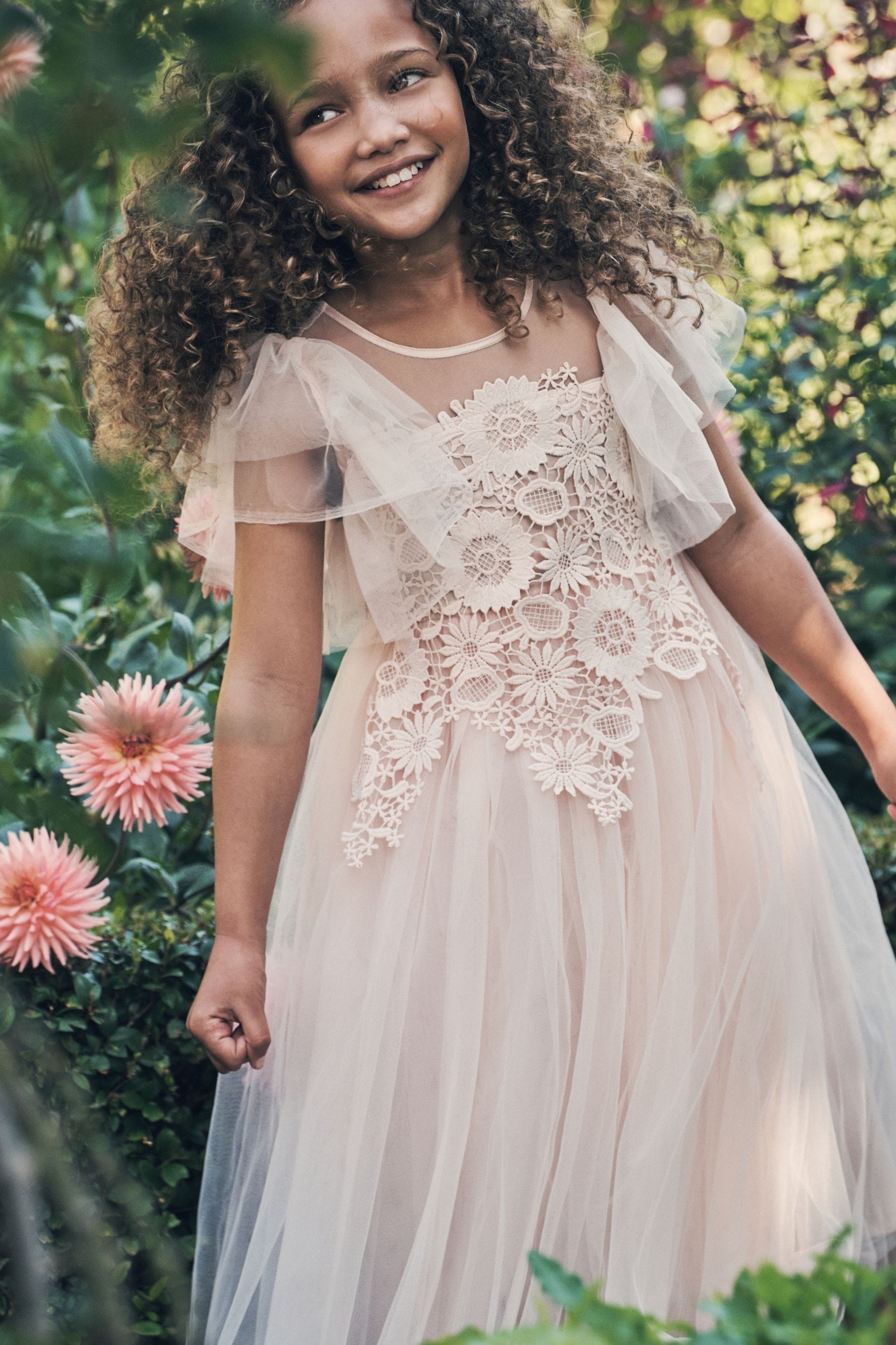 Angel & Rocket Pink Cascade Lace Anelise Dress