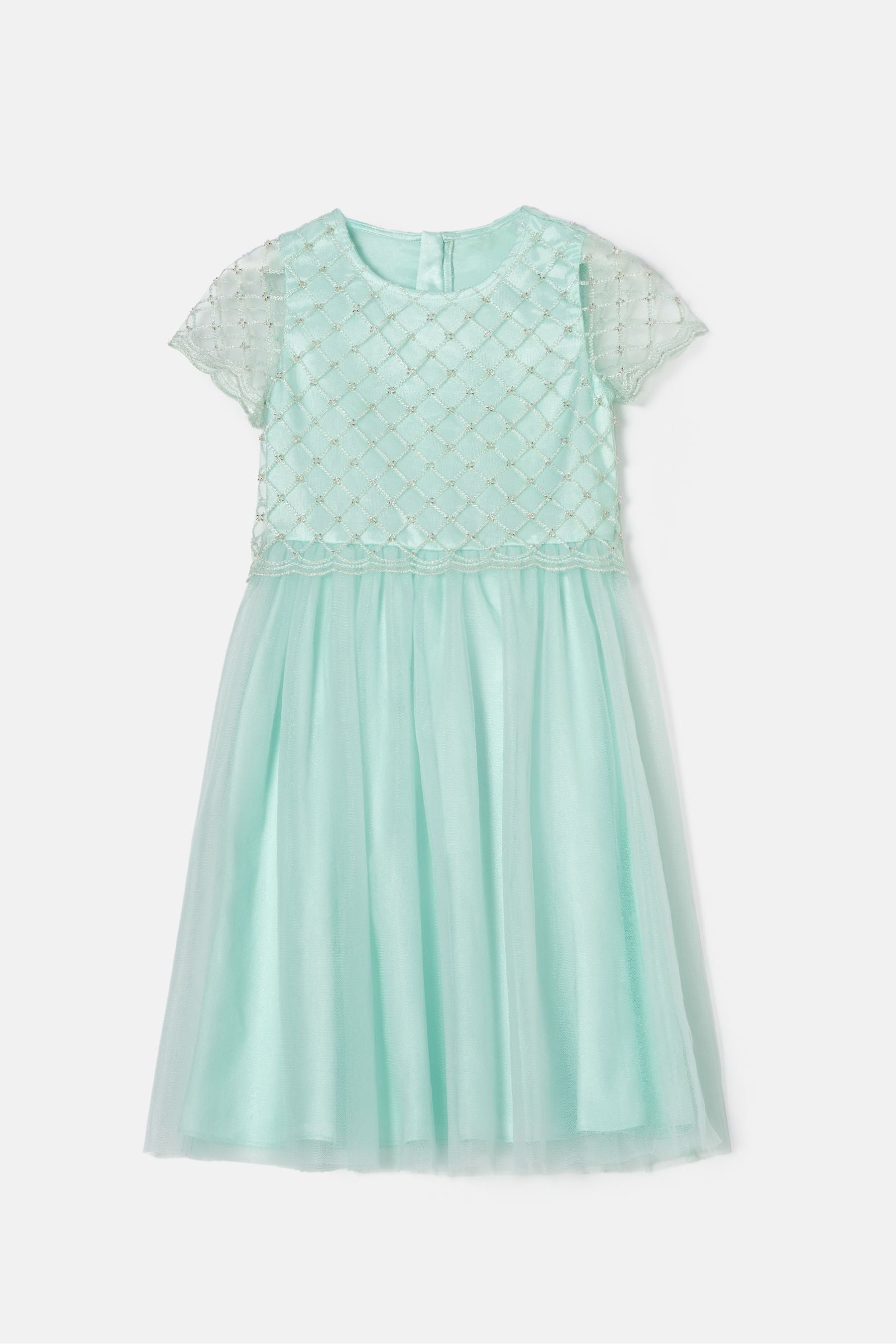 Angel & Rocket Green Anya Beaded Tulle Dress