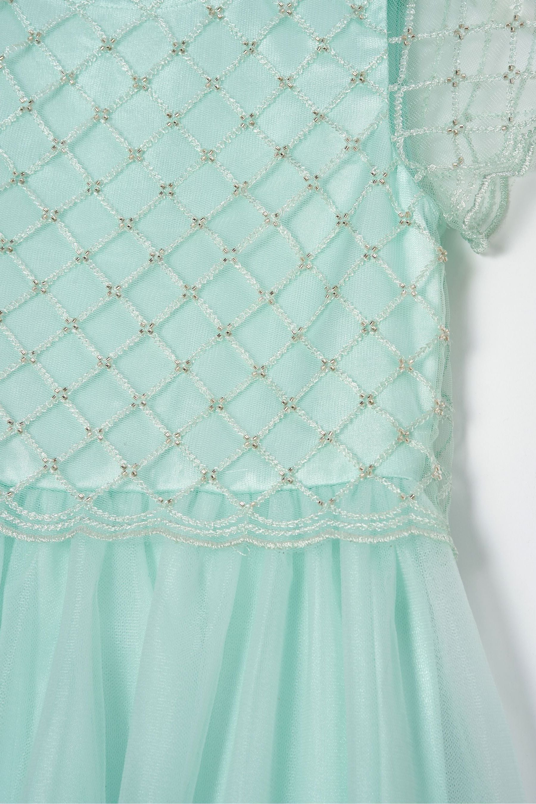 Angel & Rocket Green Anya Beaded Tulle Dress