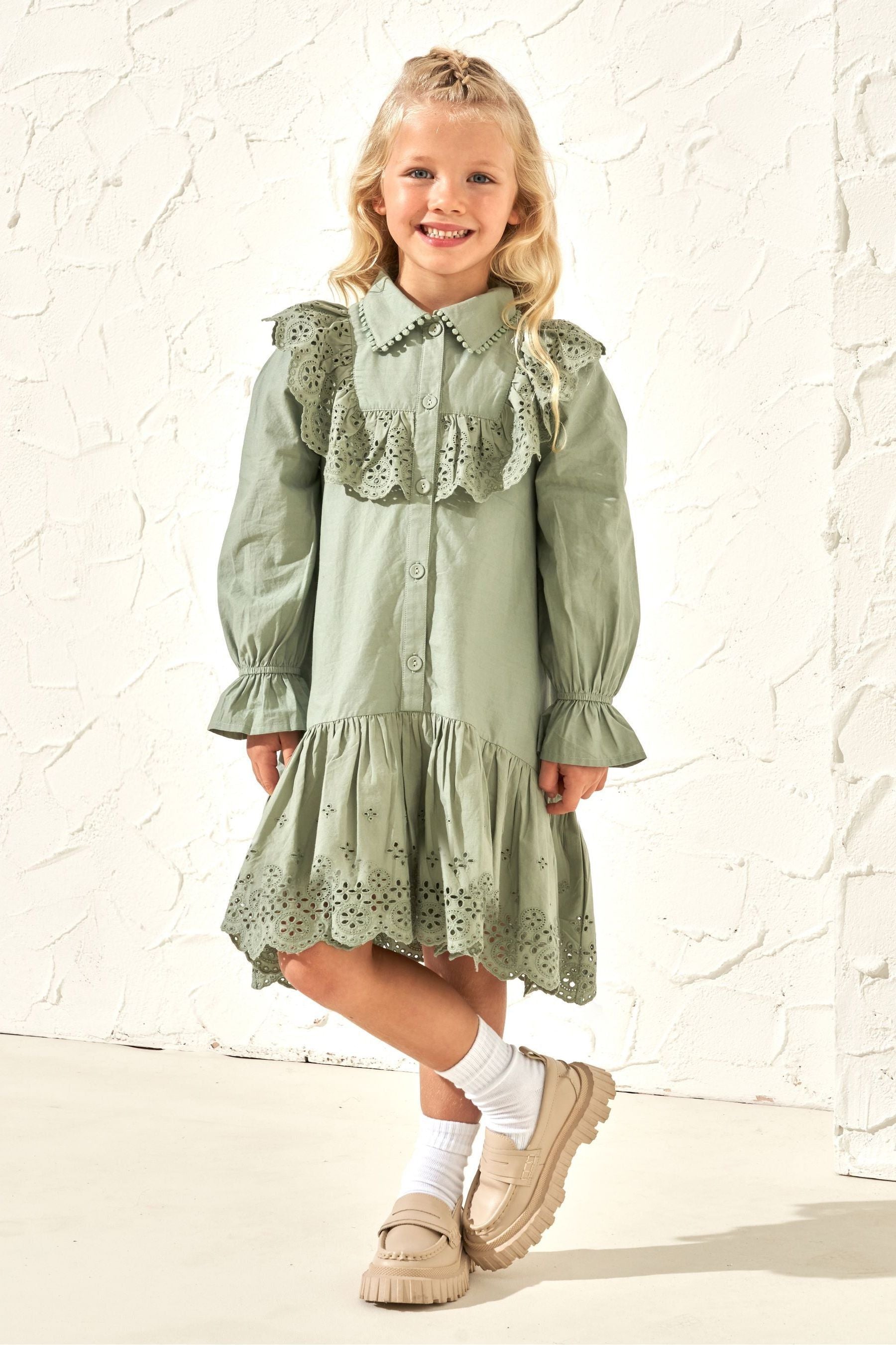 Green Angel & Rocket Jessie Stripe Button Through Dress