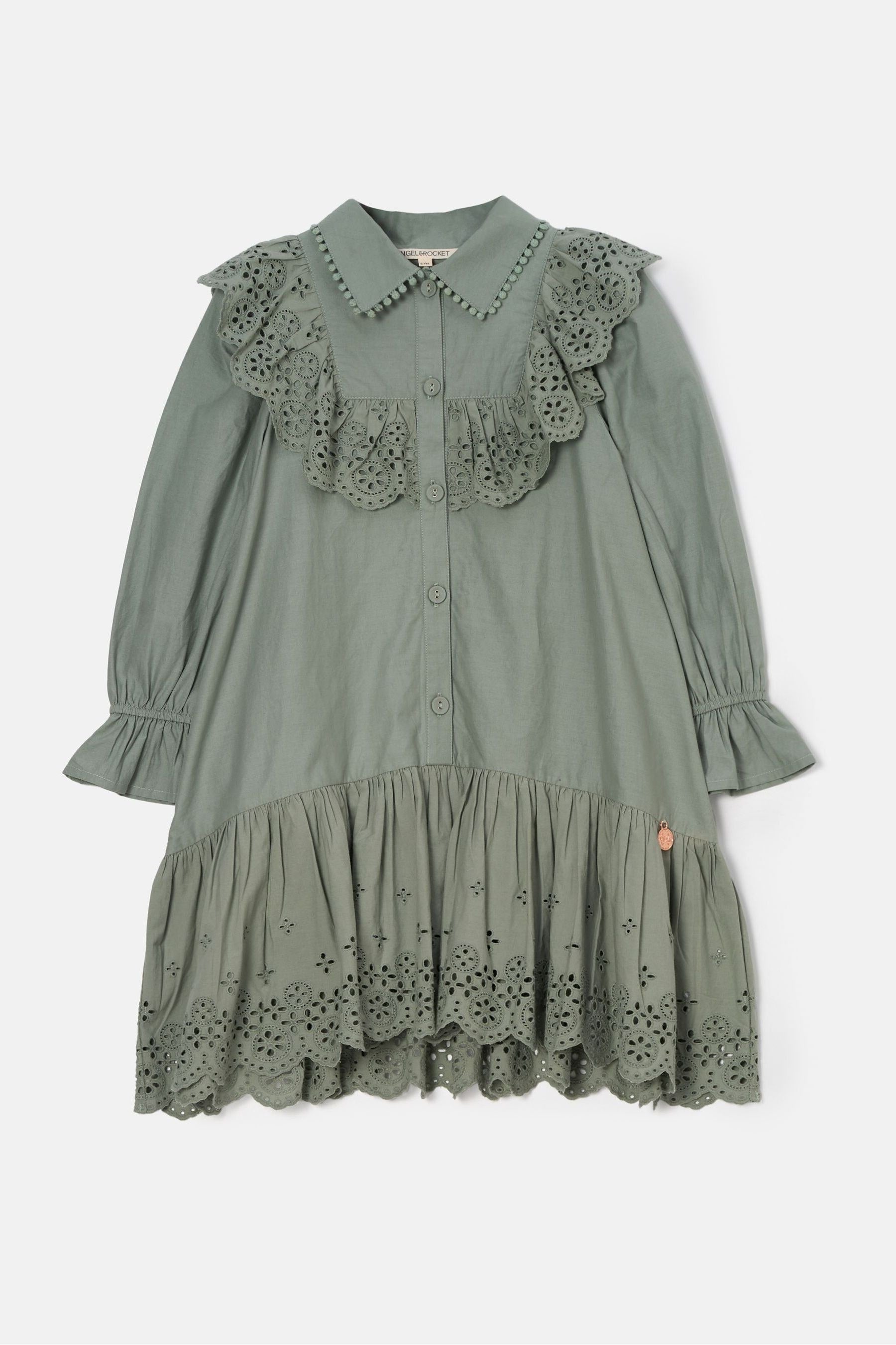 Green Angel & Rocket Jessie Stripe Button Through Dress