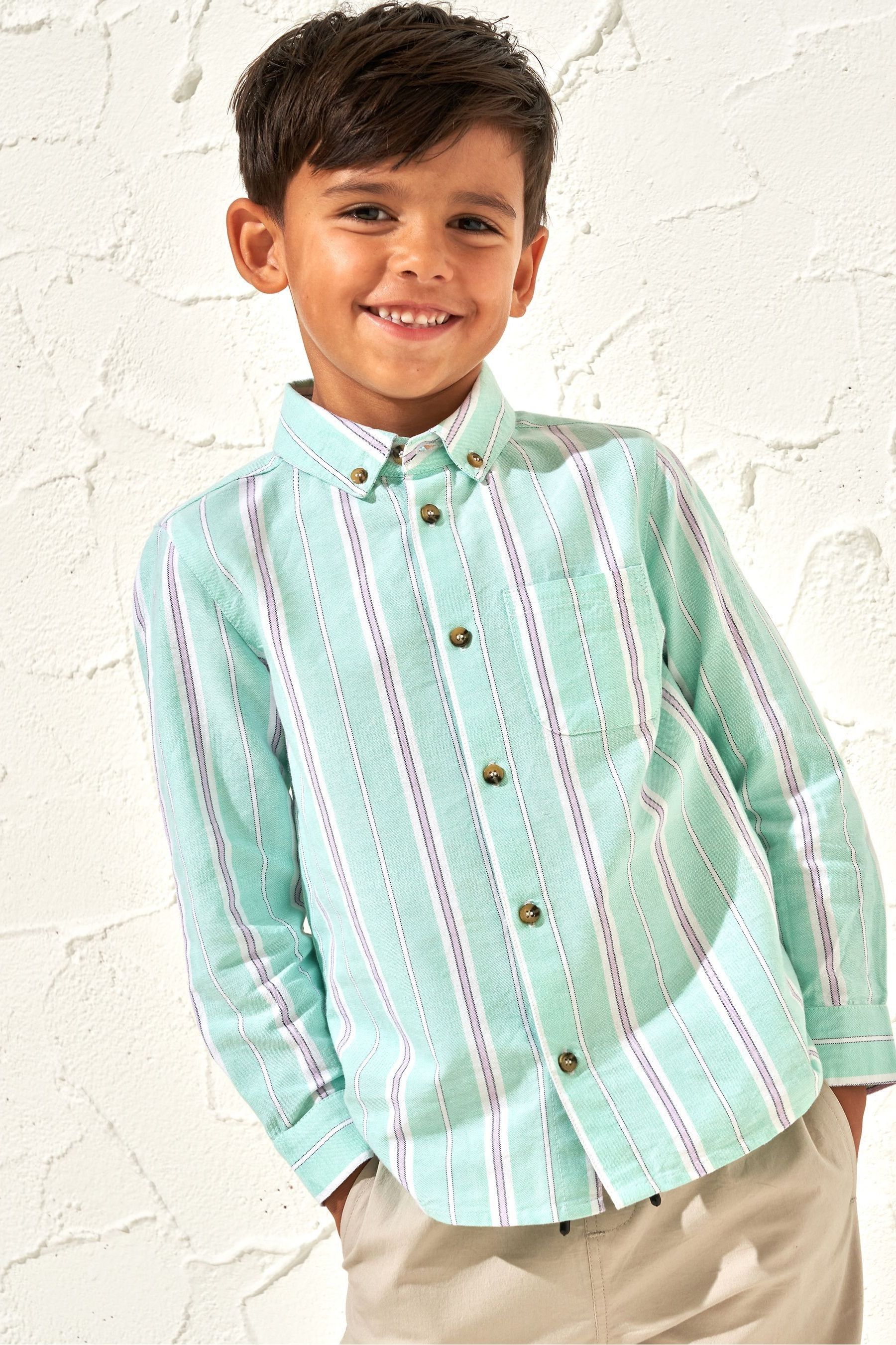 Green Angel & Rocket Berty Oxford Stripe Shirt