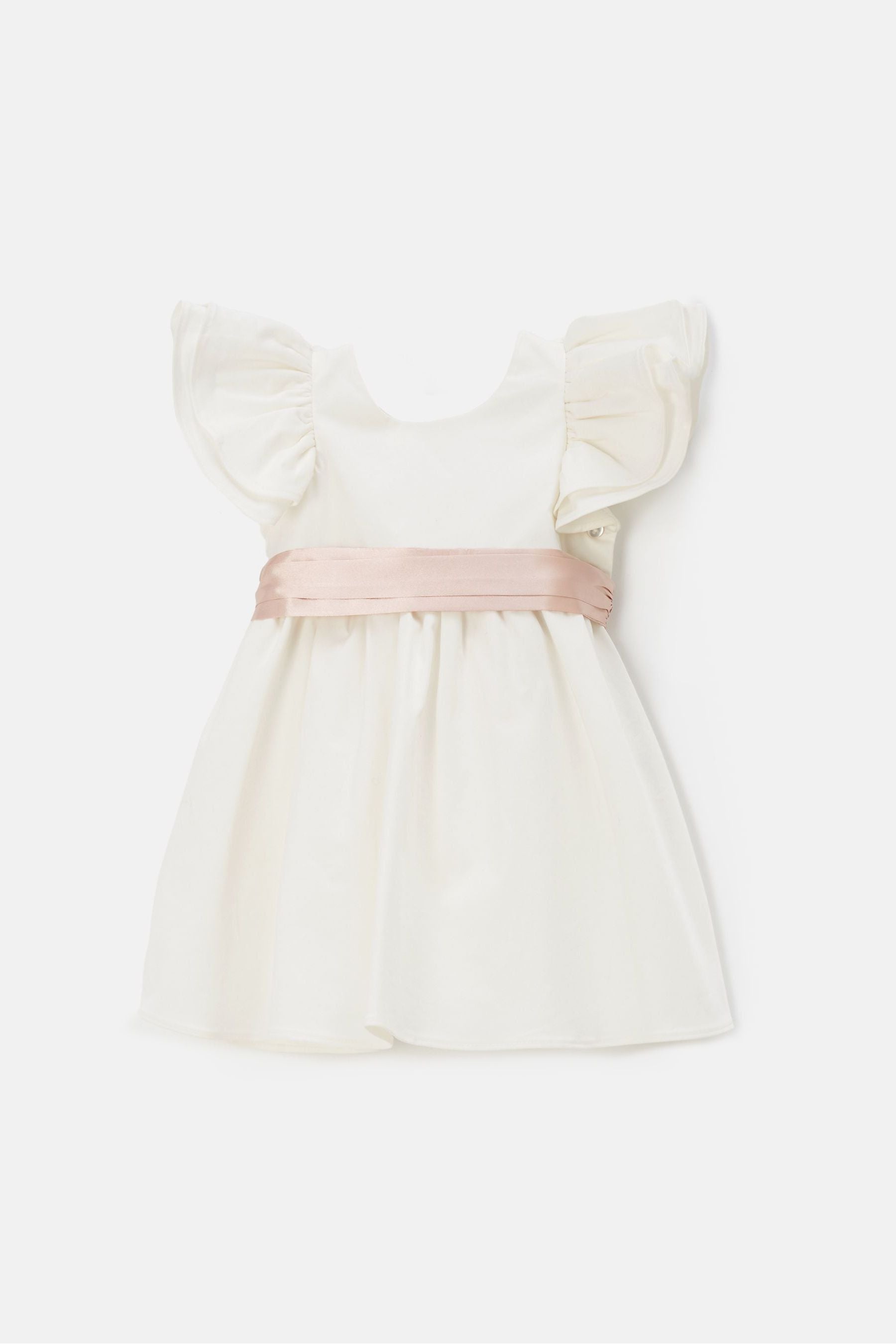 Angel & Rocket Cream Sylvie Sateen Sash Bow Dress