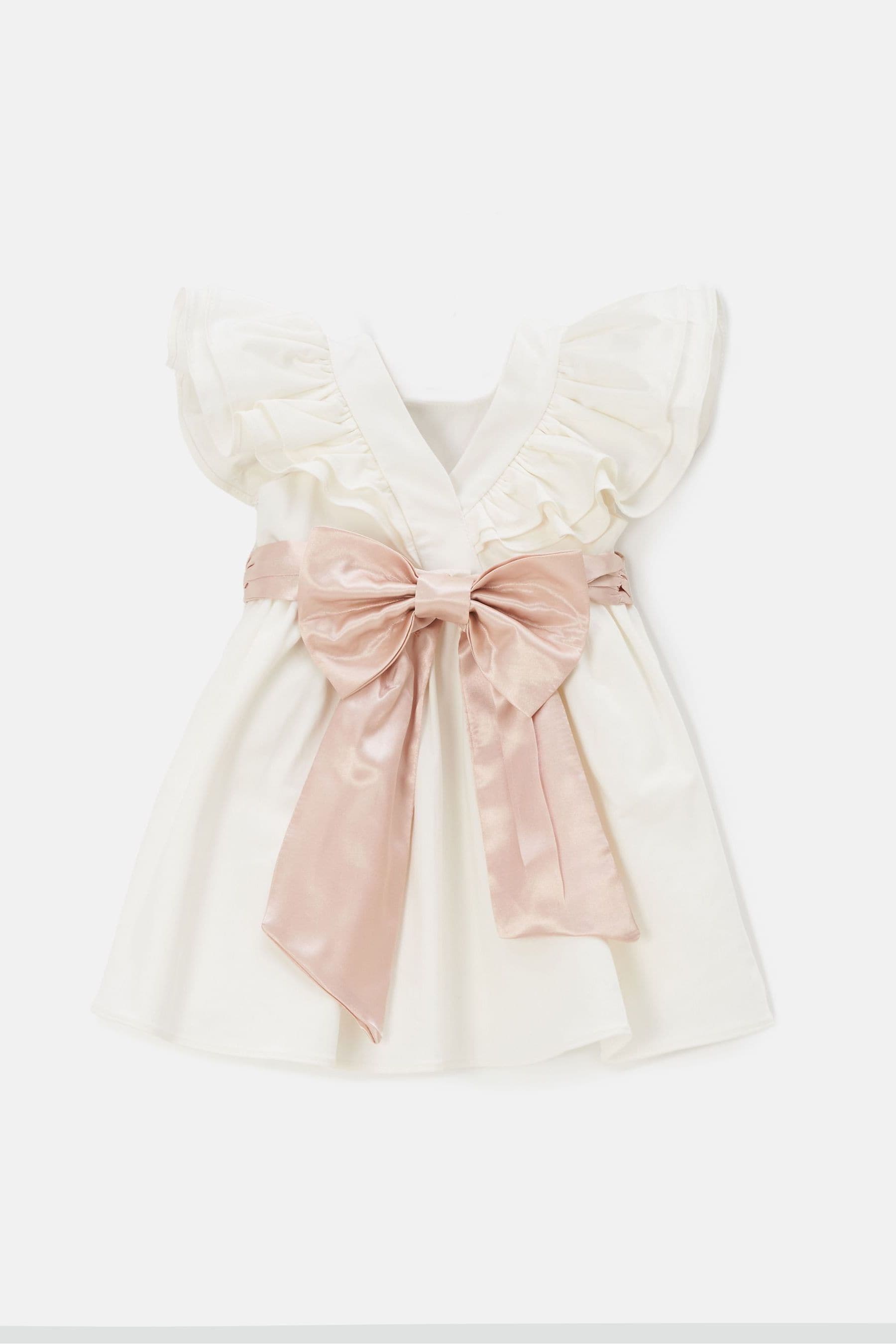 Angel & Rocket Cream Sylvie Sateen Sash Bow Dress