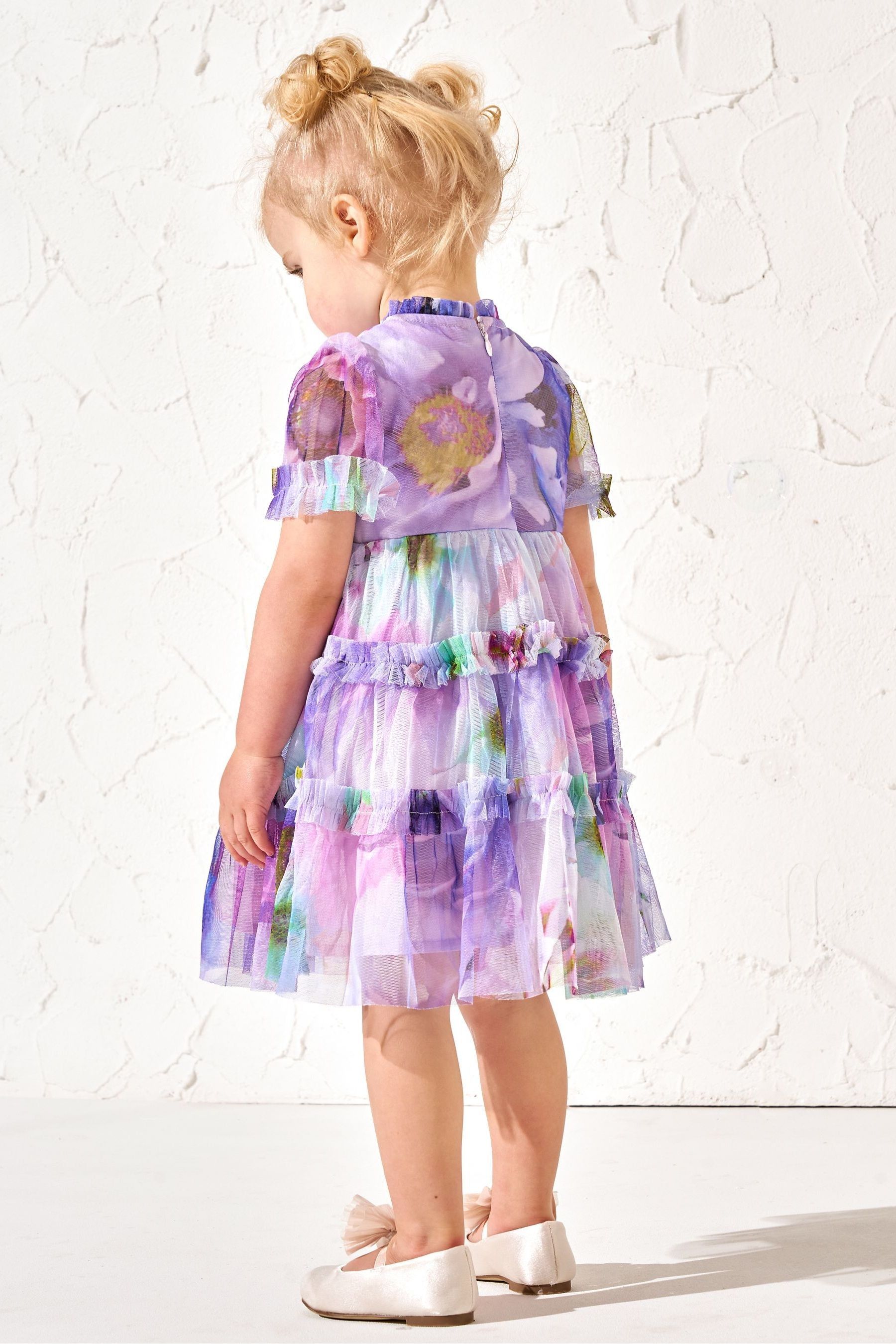 Angel & Rocket Purple Beatrice Frill Mesh Dress