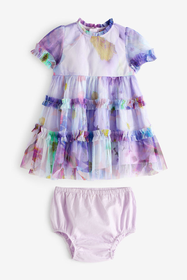 Angel & Rocket Purple Beatrice Frill Mesh Dress